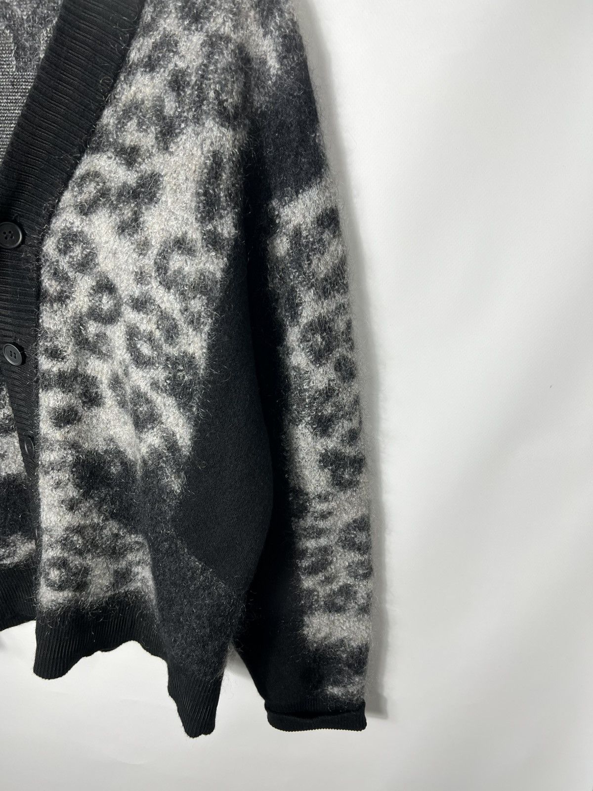 Adidas × Y's Vintage Adidas Yohji Yamamoto Y-3 Mohair Leopard Cardigan Size US L / EU 52-54 / 3 - 3 Thumbnail