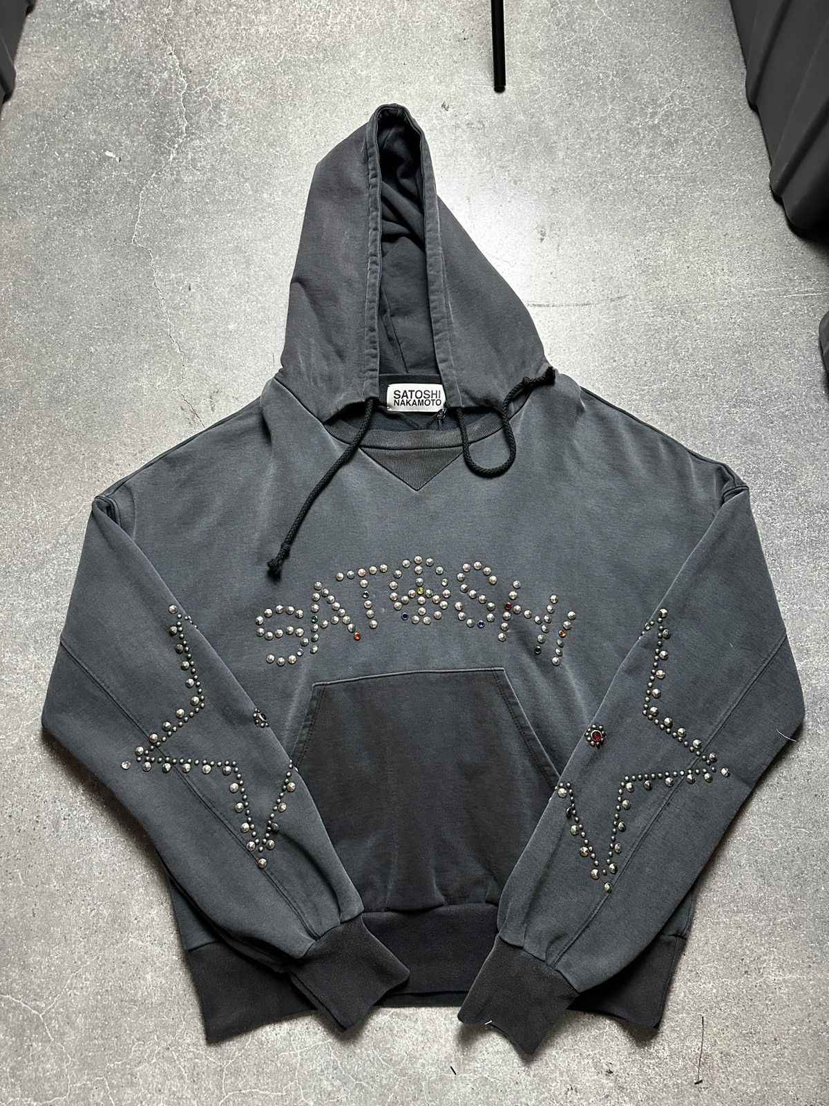 Satoshi Nakamoto Satoshi Nakamoto Star Studded Hoodie Black Grey Size US M / EU 48-50 / 2 - 1 Thumbnail