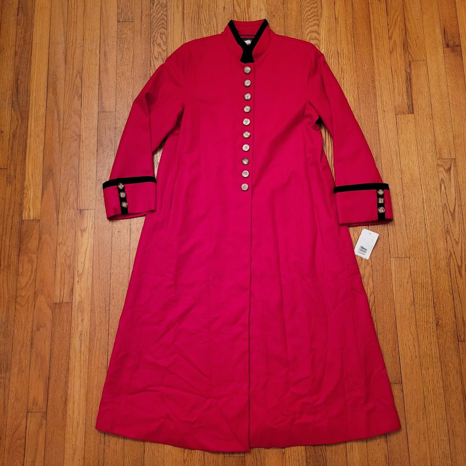 Harve Benard Herve Benard Holtzman Red Wool Trench Coat 14 Captain Pirate Size XL / US 12-14 / IT 48-50 - 1 Thumbnail