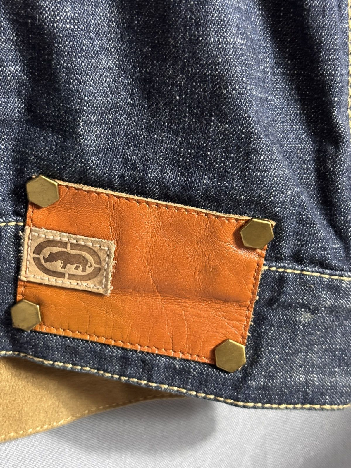Vintage Ecko Unltd Denim Suede Accents Lightweight Jacket Size US XL / EU 56 / 4 - 10 Thumbnail