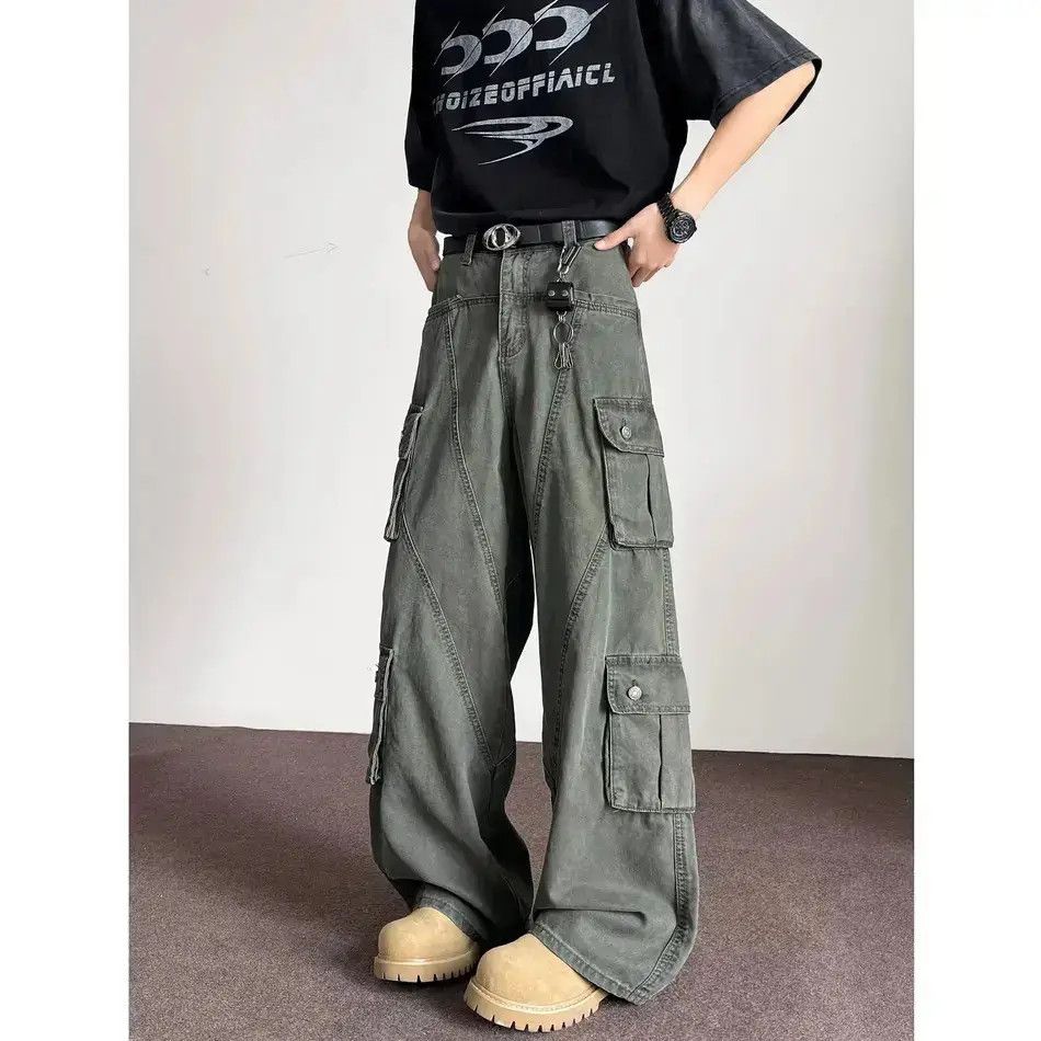 Japanese Brand Retro loose multi pocket tie dye jeans Size US 32 / EU 48 - 2 Thumbnail