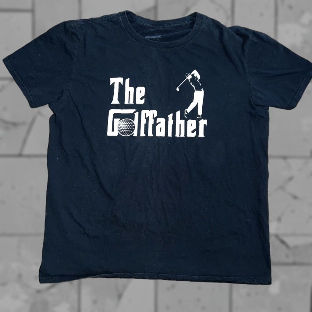Vintage Panoware The GolfFather Black T-Shirt Mens L Size US L / EU 52-54 / 3 - 1 Thumbnail