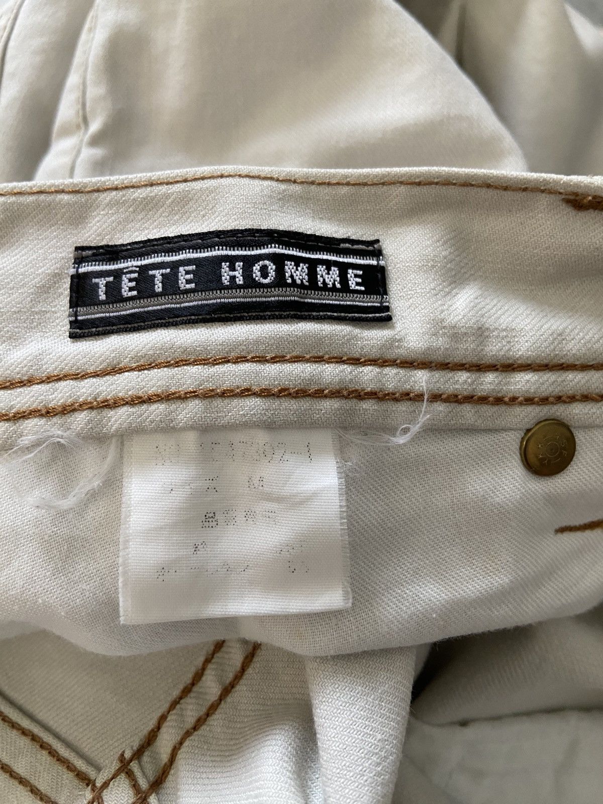 Issey Miyake Tete Homme White Linen Trouser Pants Size US 32 / EU 48 - 9 Thumbnail