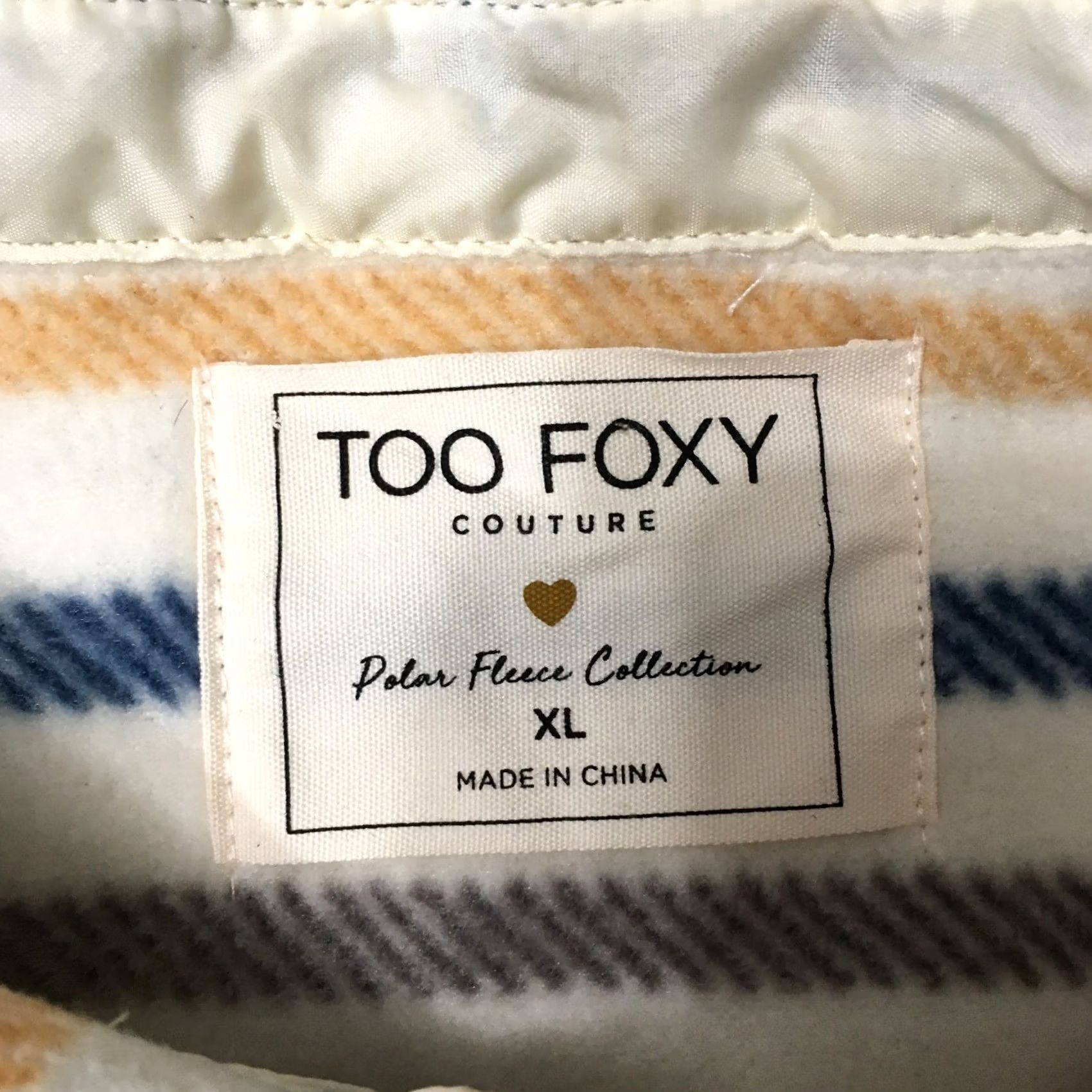Vintage TOO FOXY Sherpa Jacket Women’s Buttons Fleece Cozy XL STRIPED Ivory Size XL / US 12-14 / IT 48-50 - 3 Thumbnail