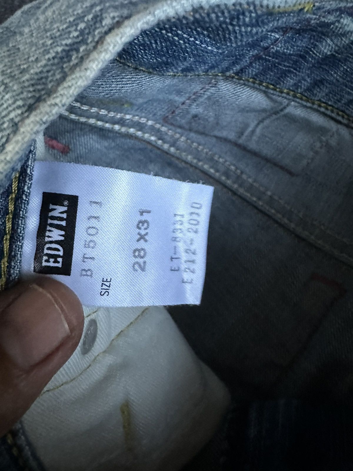 Edwin Vintage 90s Edwin 503 Blue Trip Blue Denim 28x31 D375 Size US 28 / EU 44 - 16 Thumbnail