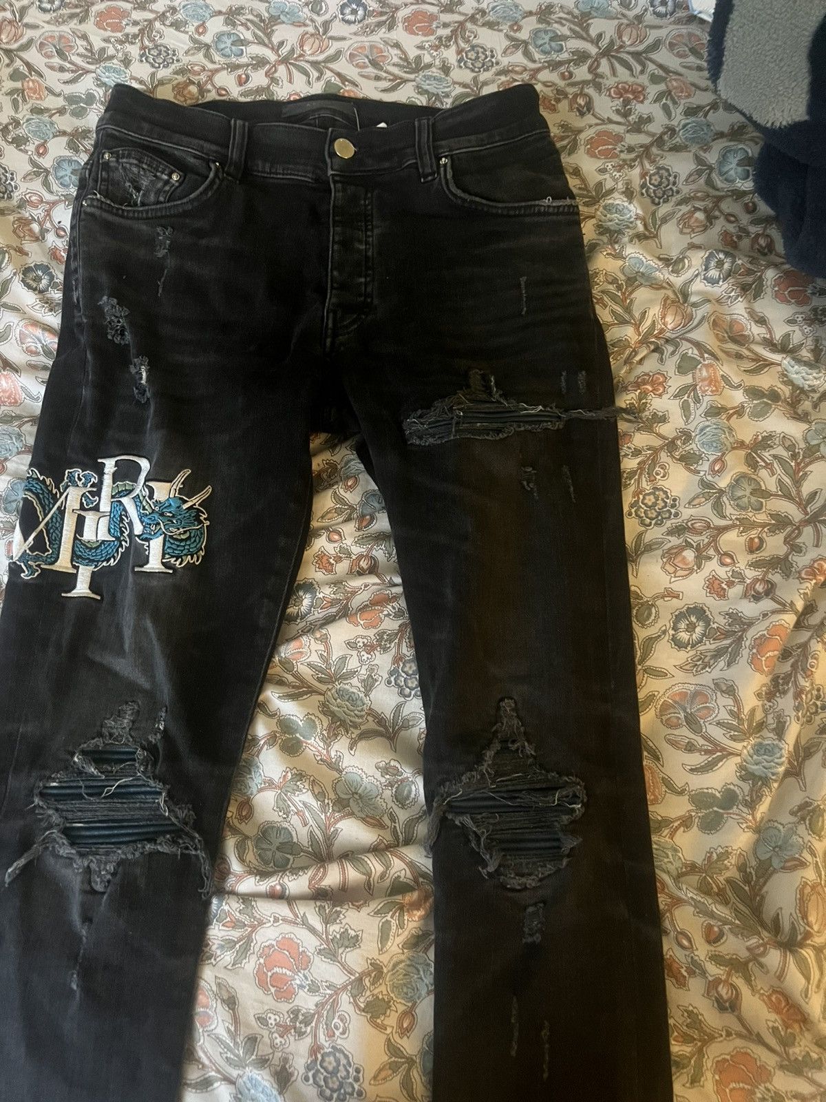 Amiri Amiri jeans mx1 blue dragon Size US 29 - 10 Thumbnail