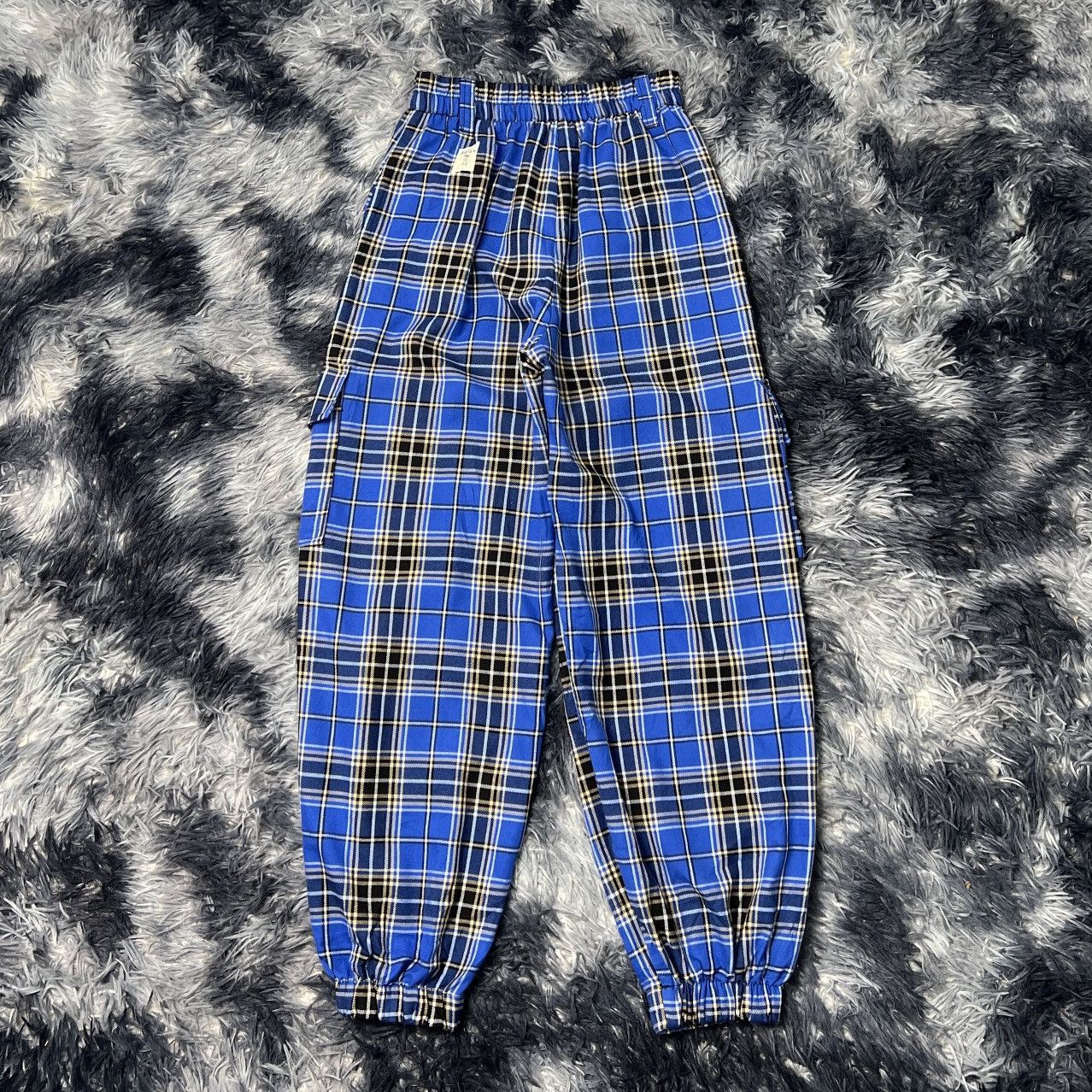 Bershka Bershka Blue Chequered Jogger Cargo Pants Size US 26 / EU 42 - 2 Thumbnail