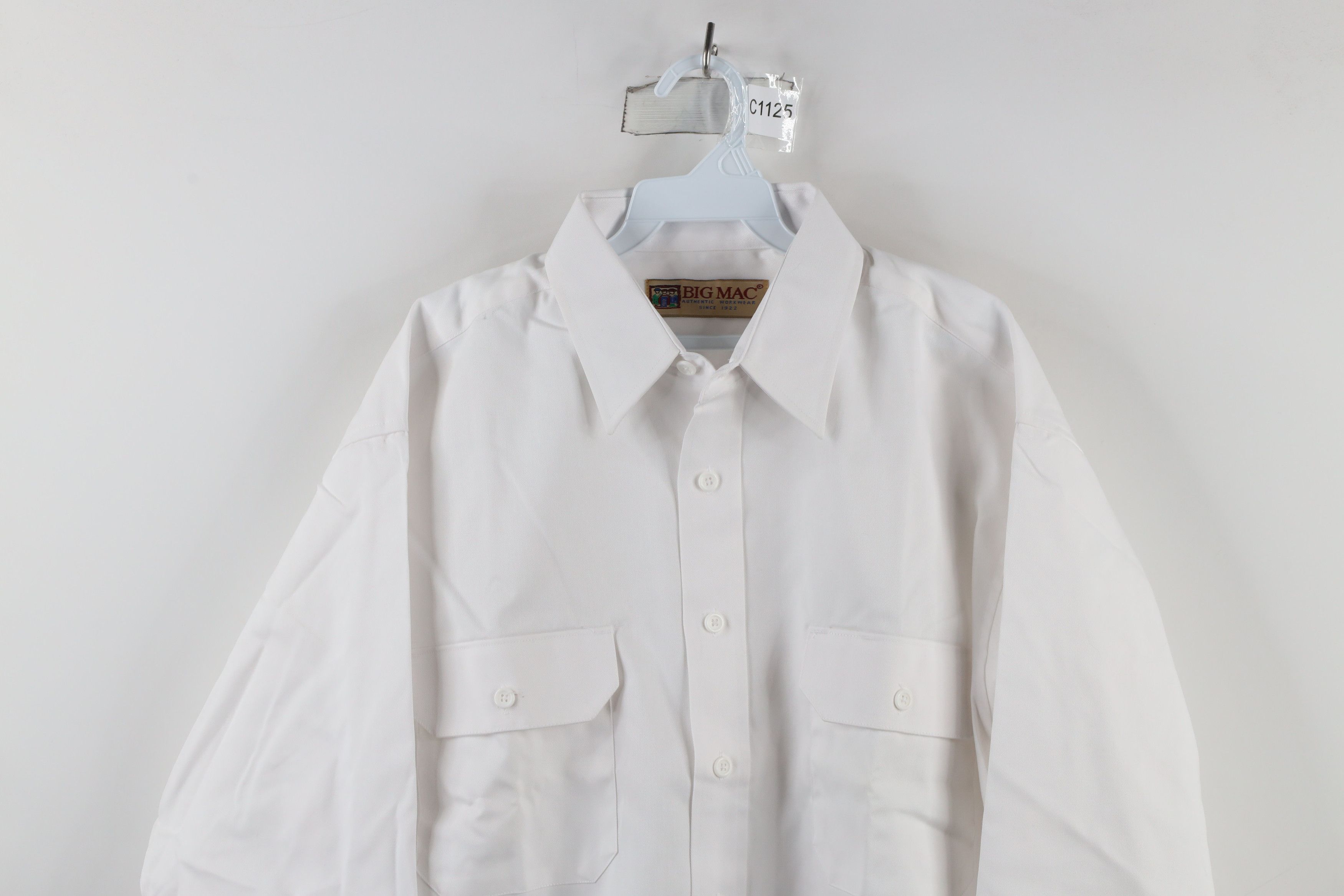 Big Mac × Vintage Vintage 90s Big Mac Blank Collared Work Button Shirt White Size US L / EU 52-54 / 3 - 2 Thumbnail