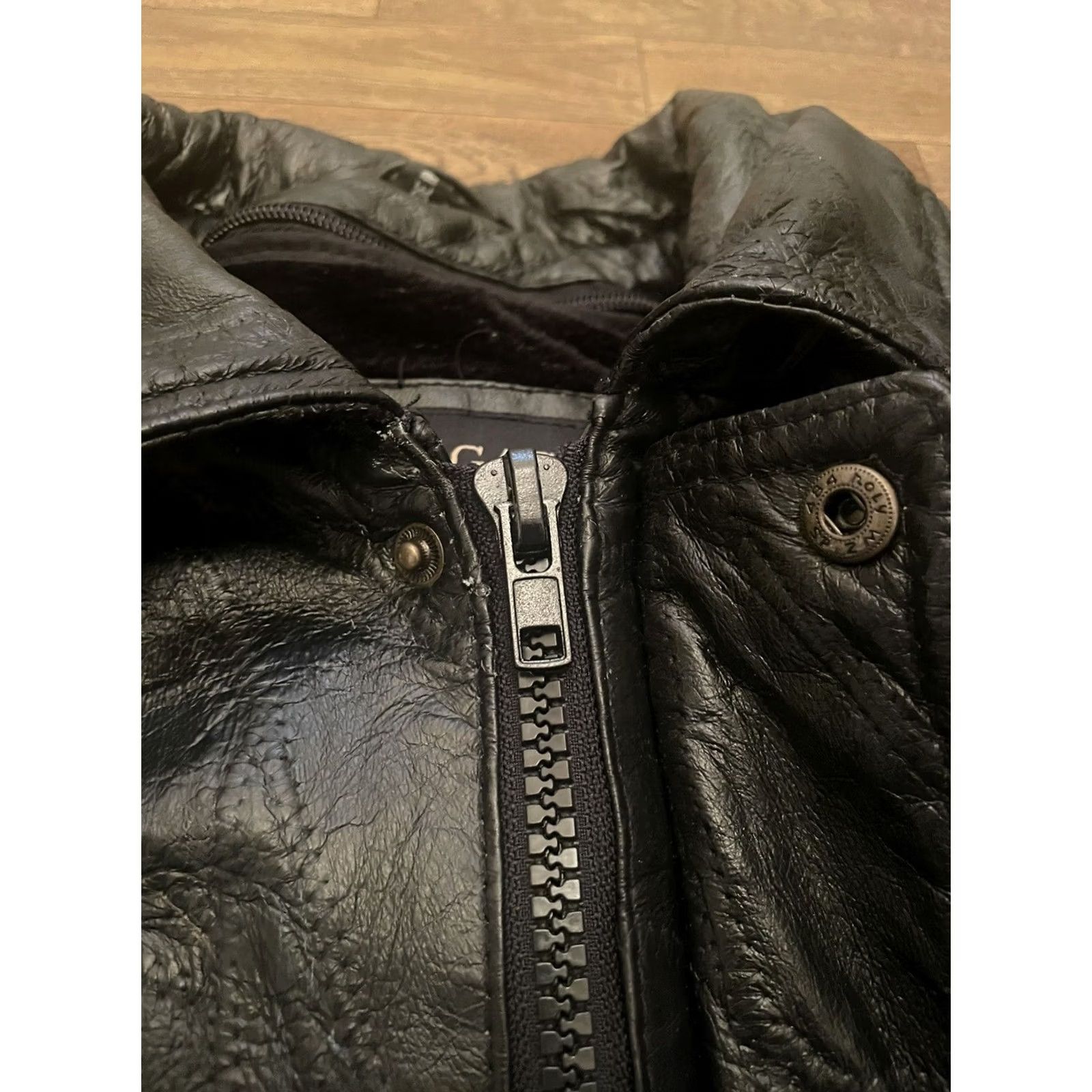 Our Legacy VINTAGE Legacy Jacket L Black VTG Leather Patchwork Size Collared Full Zip Fur Lined Size US L / EU 52-54 / 3 - 4 Thumbnail