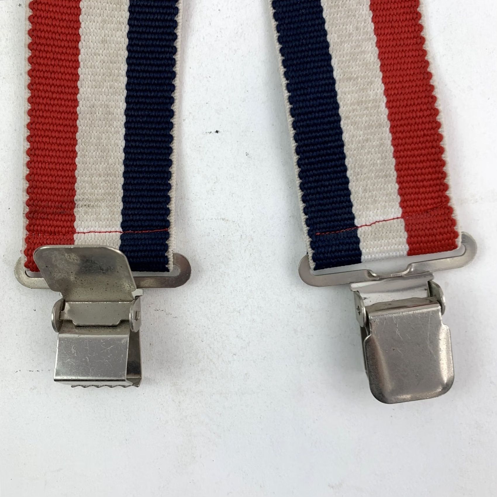 Vintage VINTAGE Popular Mechanics Suspenders Braces Red White Blue Striped Made in USA Mens Unisex Americana Workwear 1980s 1990s Casual Everyday Authentic Size ONE SIZE - 3 Thumbnail