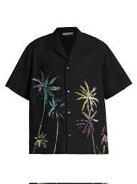 Valentino VALENTINO Sequin Palm Beaded Shirt Size US L / EU 52-54 / 3 - 1 Thumbnail