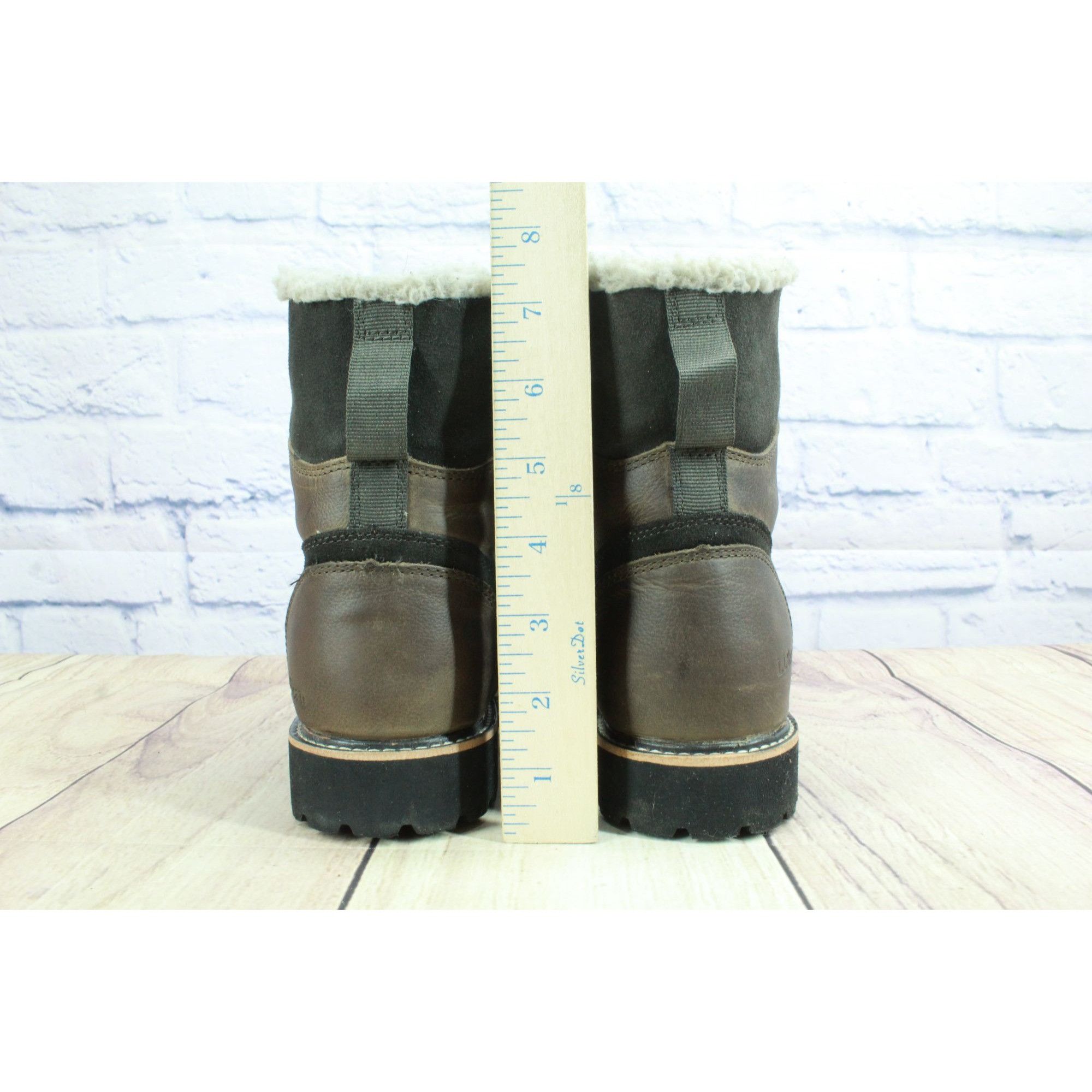 L.L. Bean × Leather LL Bean Leather Water Resistant Fleece Lined Cozy Boots Size US 9.5 / IT 39.5 - 6 Thumbnail