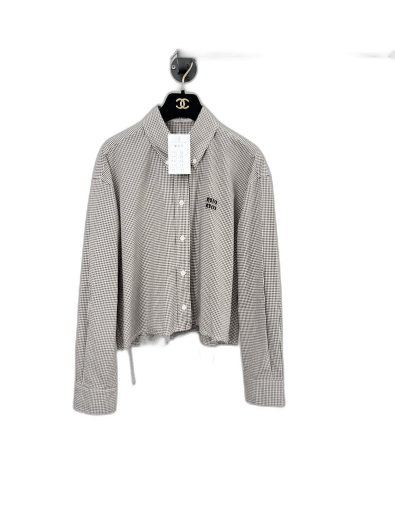 Miumiu Cropped Checkered Shirt Almost New