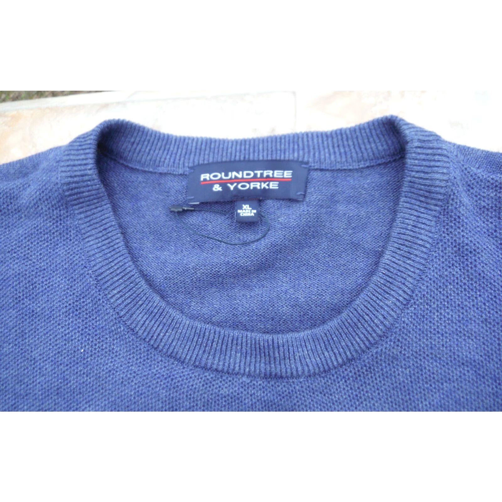 Roundtree & Yorke ROUND TREE & YORKE Men's Sweater XL Blue Cotton Acrylic Long Sleeve Crewneck Size US XL / EU 56 / 4 - 2 Thumbnail
