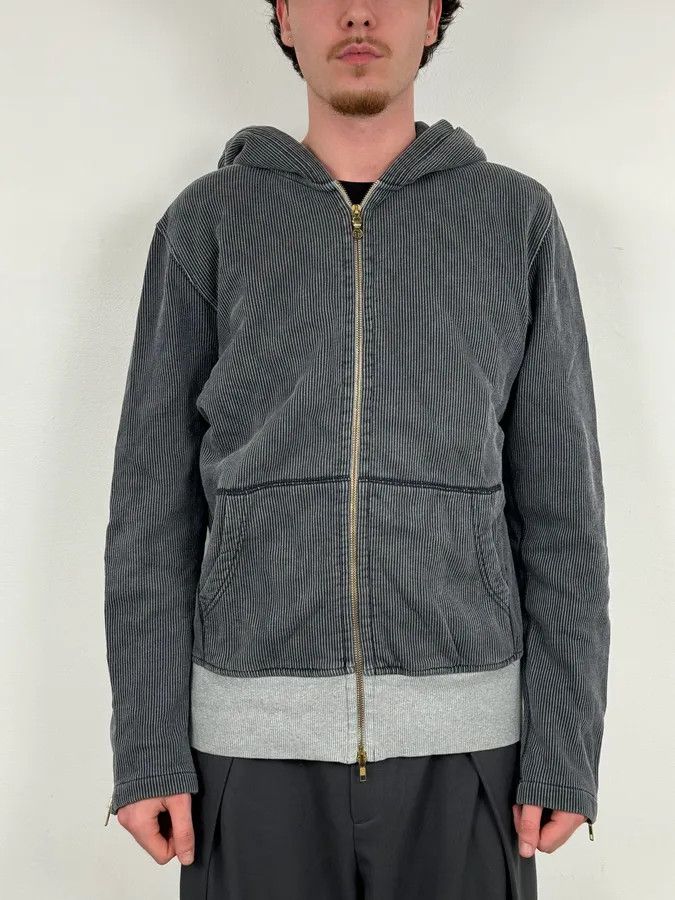 Diesel 2000s Diesel Grey Striped Cozy Zip-up Hoodie Size US L / EU 52-54 / 3 - 2 Thumbnail