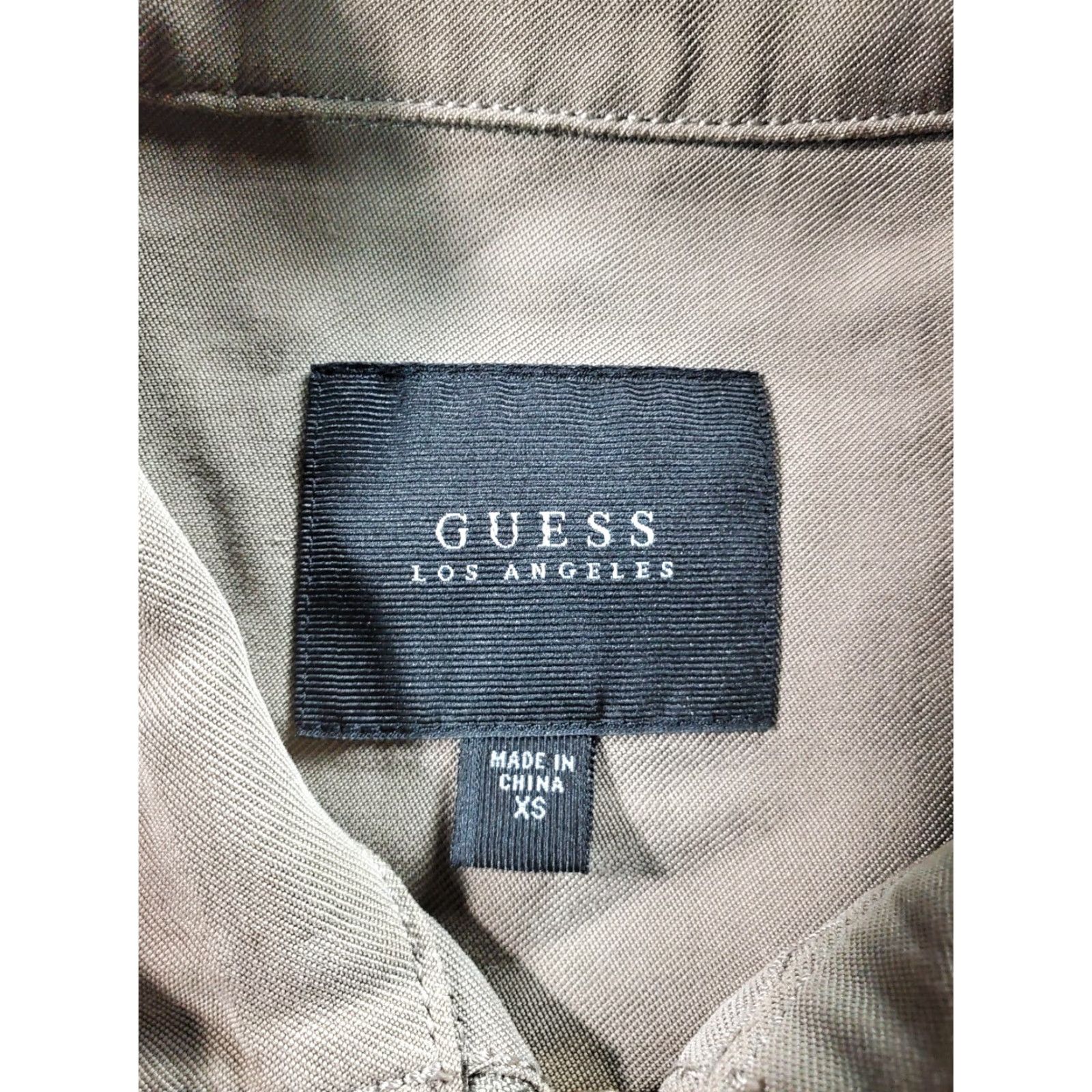 Guess GUESS Field Jacket XS Womens Brown Full Zip Pockets Military Jacket Rayon Blend Solid) Size XS / US 0-2 / IT 36-38 - 3 Thumbnail