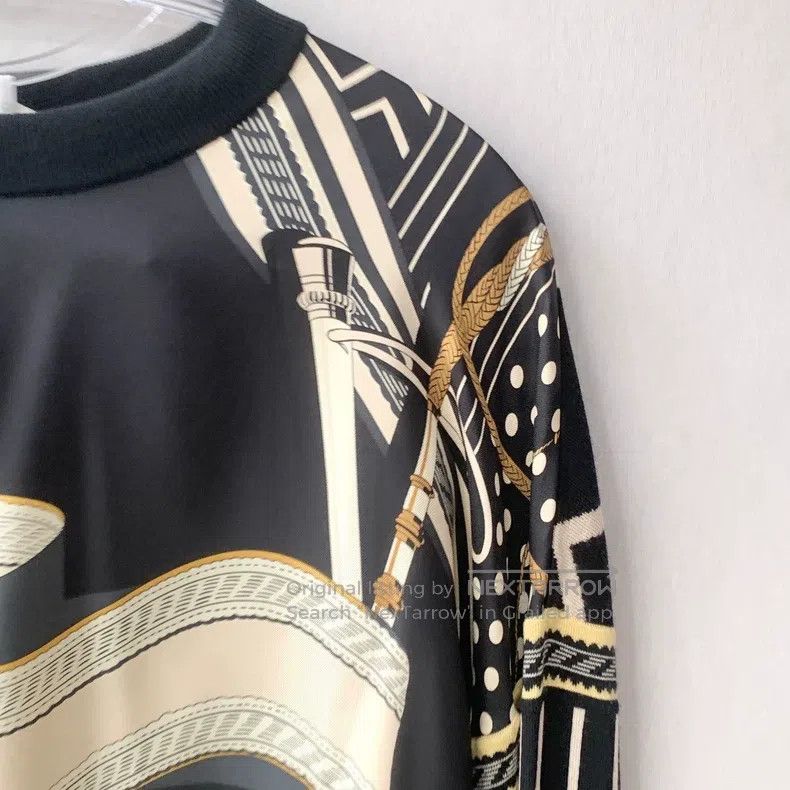 Hermes Hermes Silk Pattern Printed Long Sleeve Size XXS / US 00 / IT 34 - 4 Thumbnail