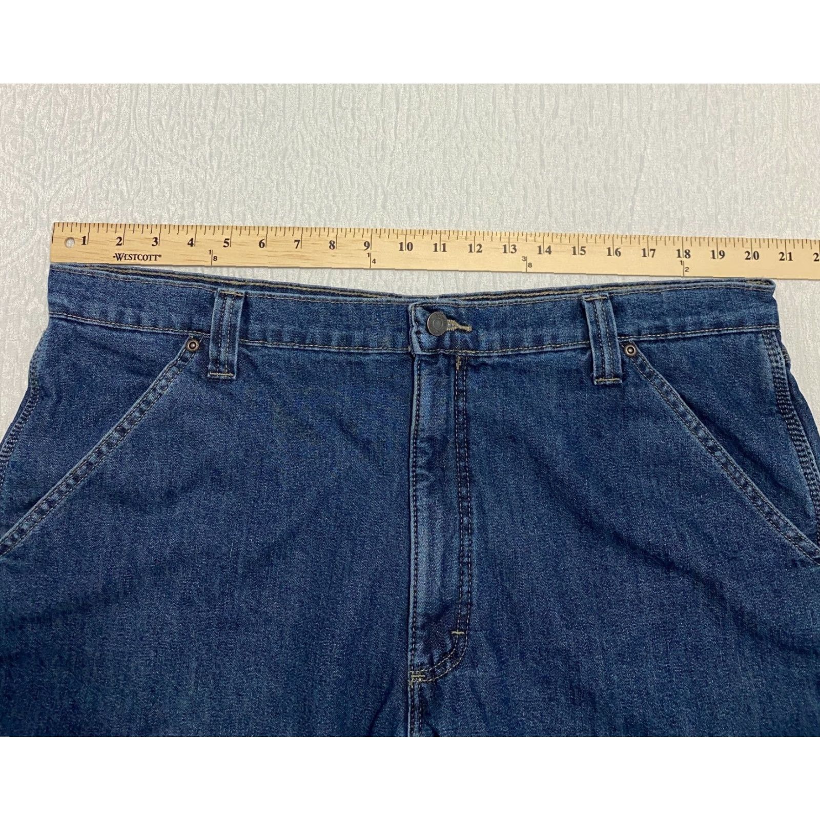Wrangler Wrangler Jeans Mens 38×30 Blue Fleece Lined Carpenter Denim Wide Leg Jeans Mens Regular 5-Pocket Blue Wrangler Size US 38 / EU 54 - 6 Thumbnail