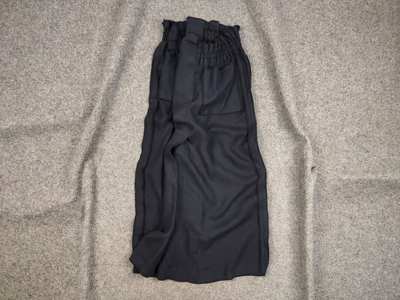 Christa De Carouge Design Dark Linen Pocket Wide Skirt