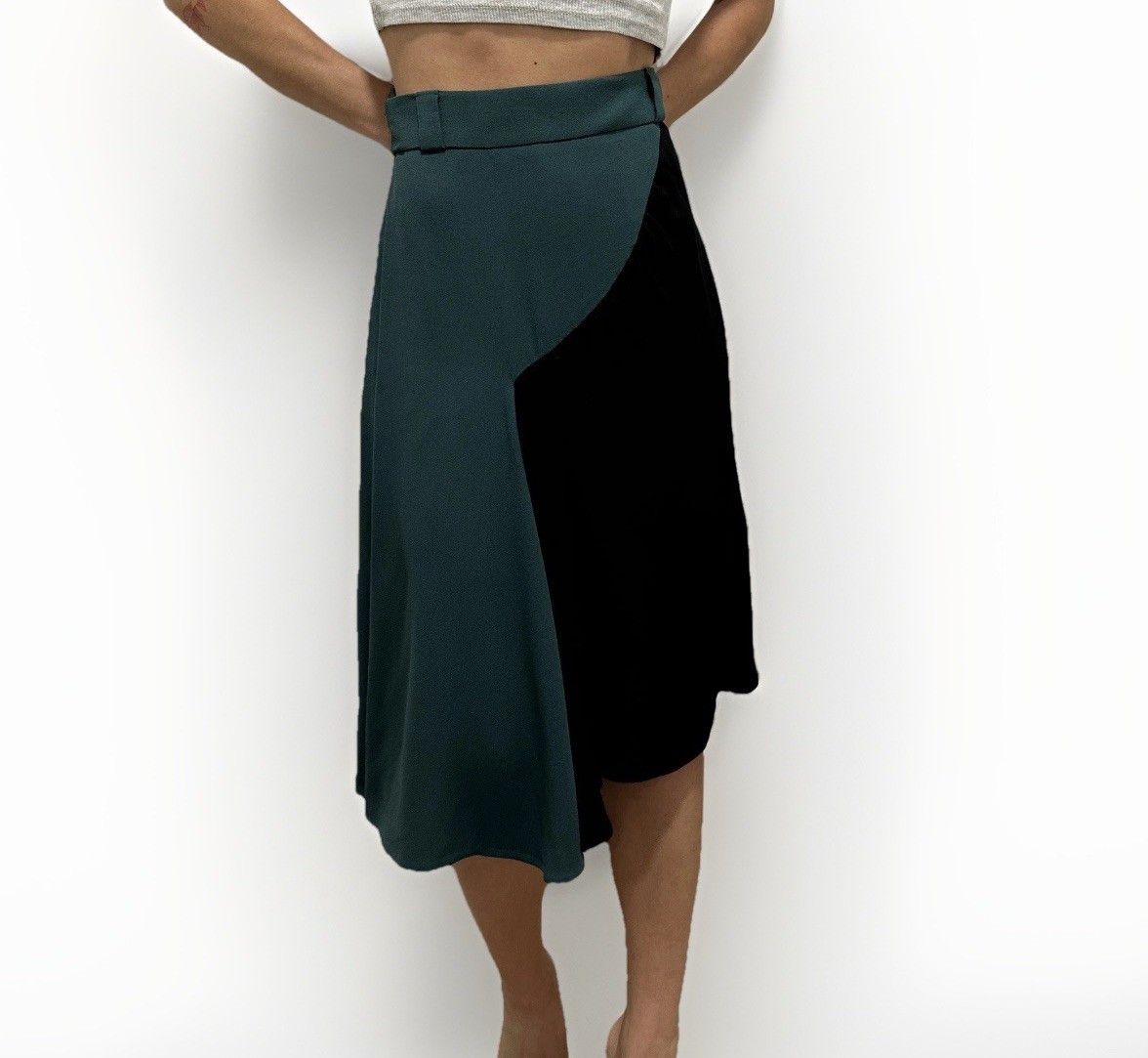 Prada DDP Prada 2013 Asymmetric Color Block Acetate Viscose Skirt Size 27" / US 4 / IT 40 - 5 Thumbnail