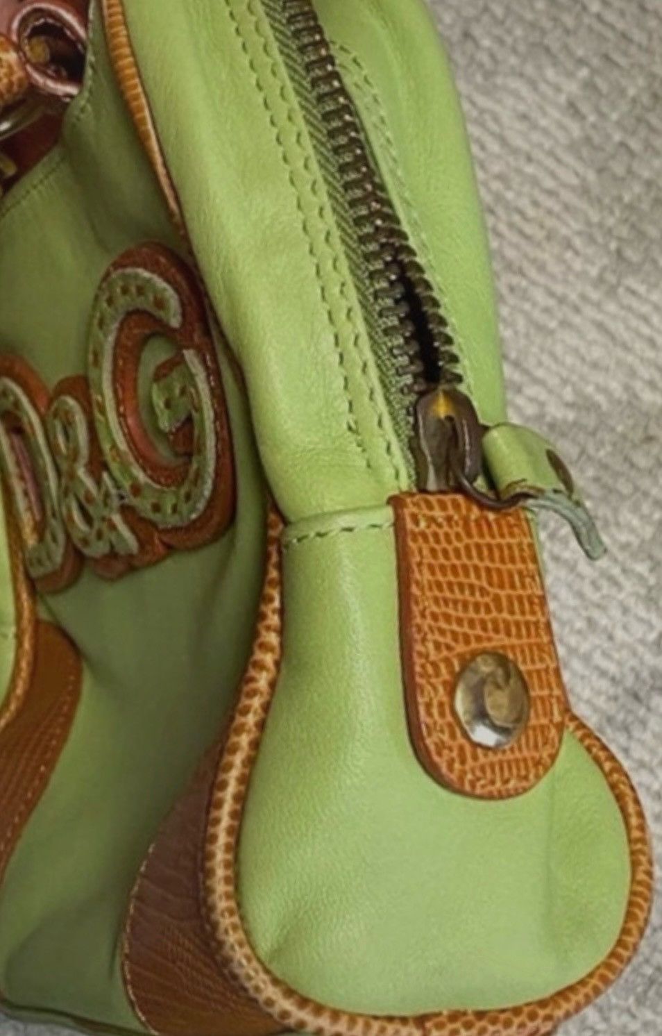 Dolce & Gabbana Dolce & Gabbana D&G Logo Green & Orange Handbag Size ONE SIZE - 2 Thumbnail