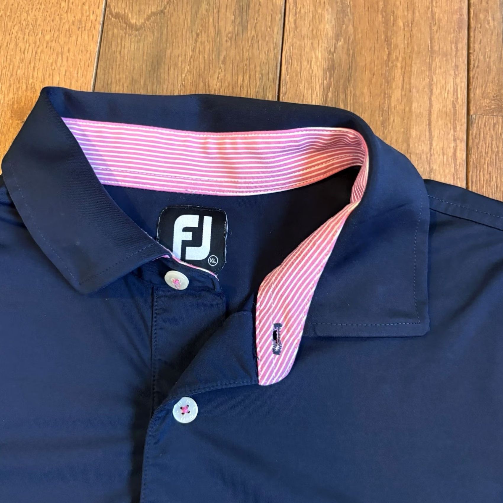 Footjoy Mens Footjoy Golf Polo Shirt Grandfather Mountain Golf Club Blue Pink XL Size US XL / EU 56 / 4 - 4 Thumbnail