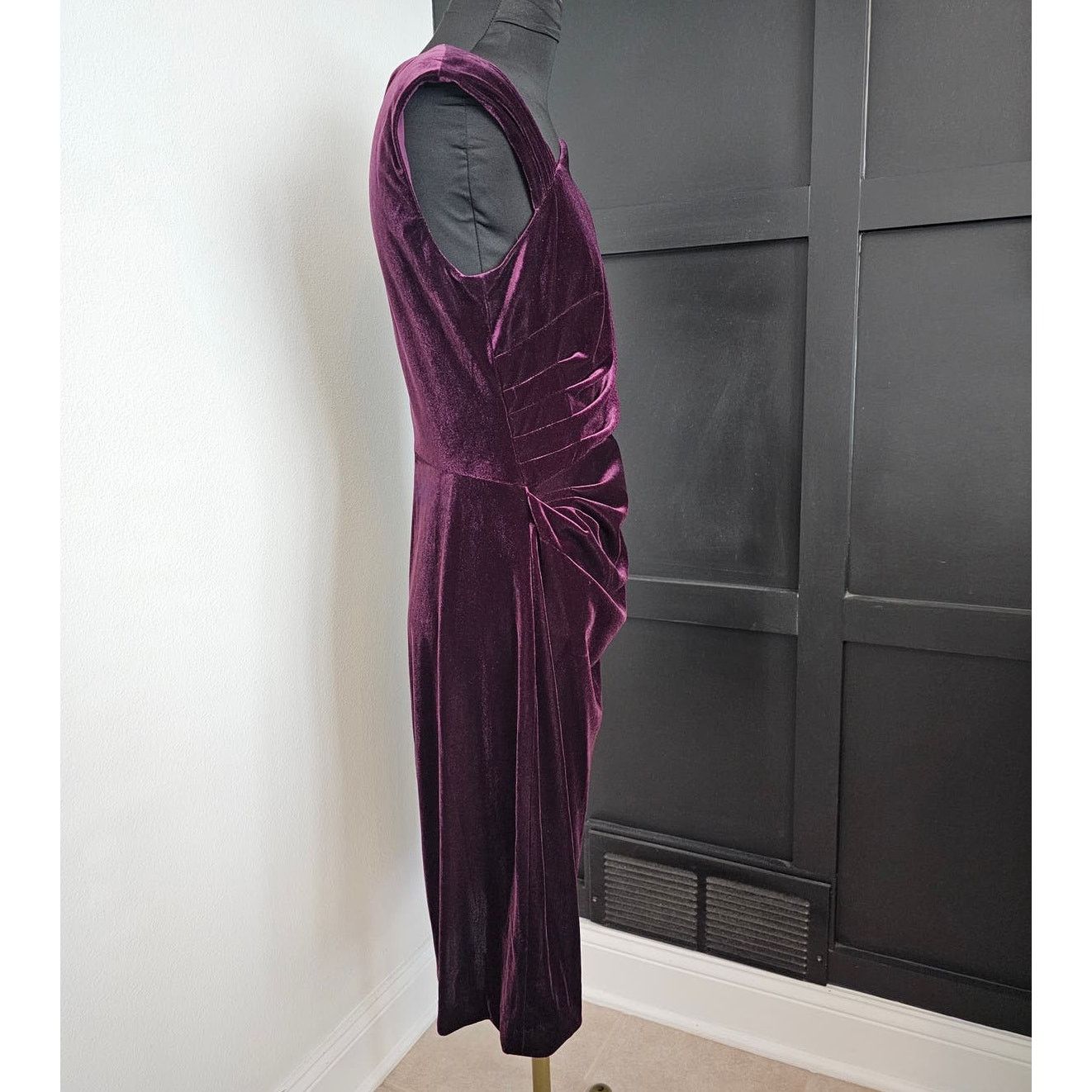 Lauren Ralph Lauren Lauren Ralph Lauren Velvet Sheath Midi Cocktail Dress 10 Size L / US 10 / IT 46 - 4 Thumbnail