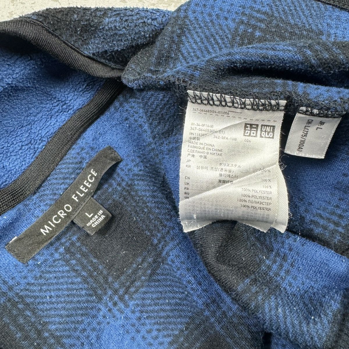 Japanese Brand × Uniqlo 💥Uniqlo Shadow Plaid Micro Fleece Jacket Size US L / EU 52-54 / 3 - 6 Thumbnail