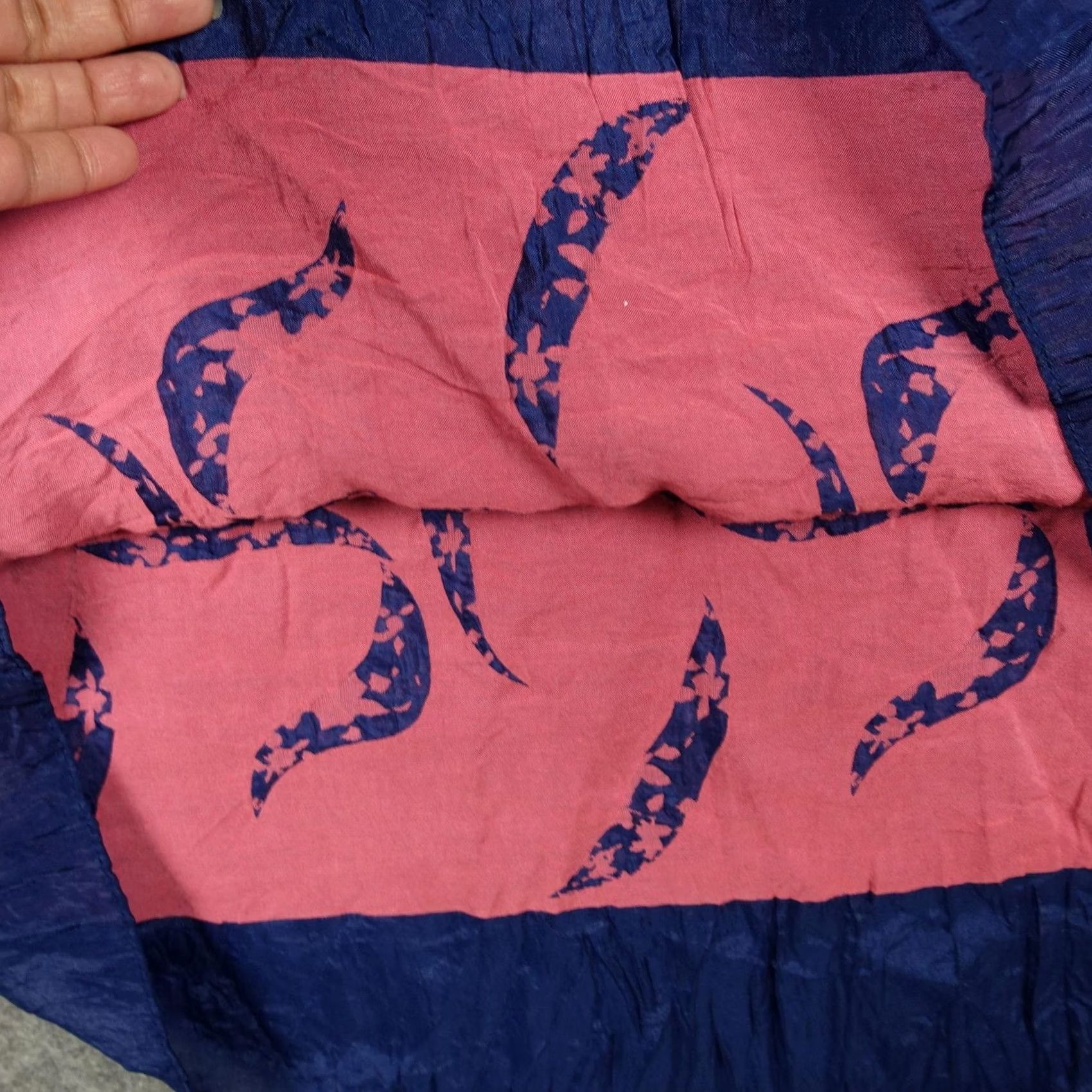 Vintage VINTAGE Lapis Womens Dress Maxi Sundress Bohemian One Size Blue Pink Smocked Square Neck Sleeveless Size ONE SIZE - 4 Thumbnail