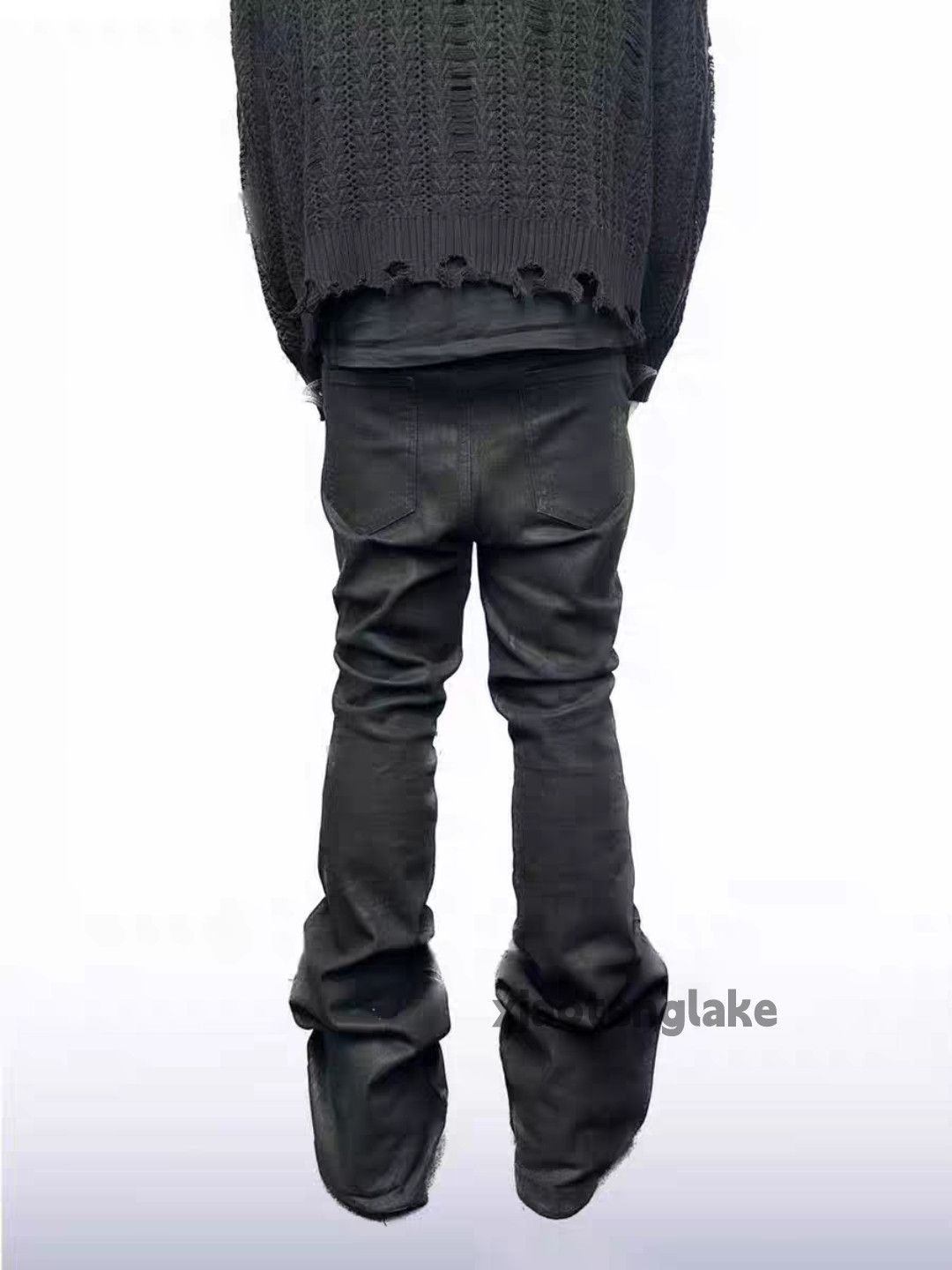 Jean ltx vintage pioneer wax coated punk grunge bootcut pants Size US 31 - 3 Thumbnail