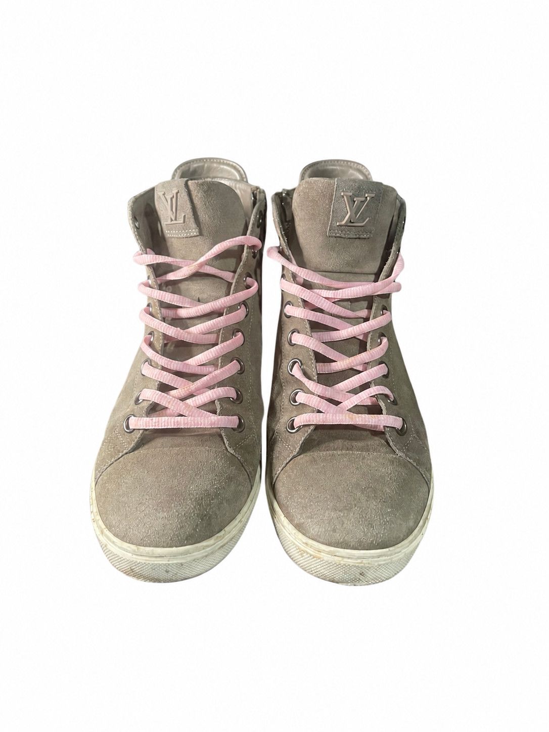 Louis Vuitton Louis Vuitton Beige Pink Monogram High Tops SZ 9.5 Size US 9.5 / EU 42-43 - 3 Thumbnail