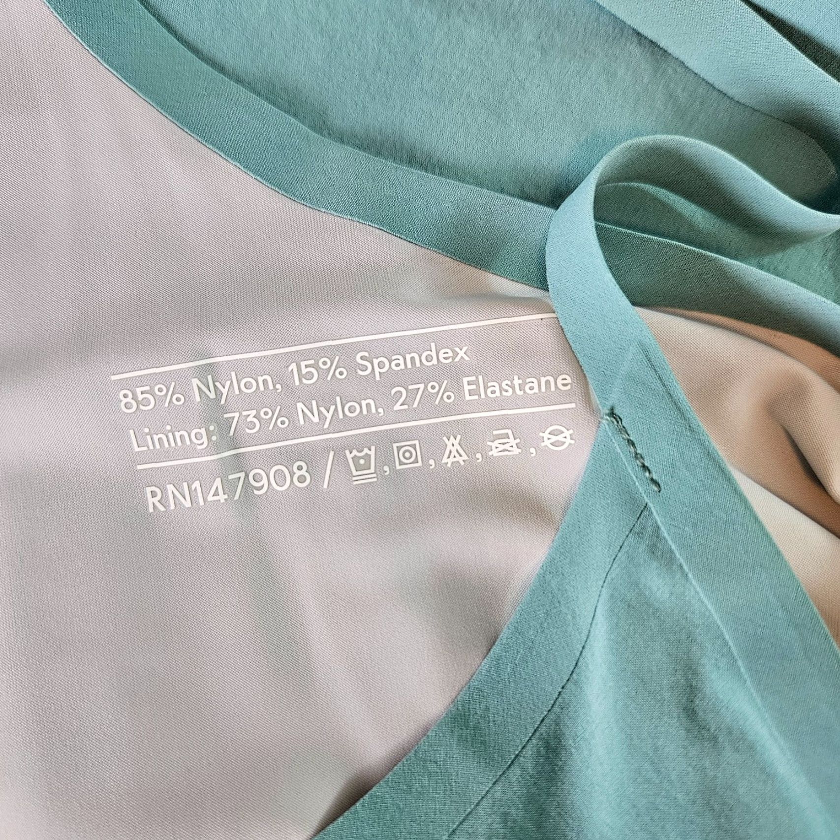 Outdoor Voices Outdoor Voices Womens Exercise Dress L Blue Green Built in Shorts Sleeveless Pullover Fit & Flare Satin? Size 36" / US 14 / IT 50 - 4 Thumbnail