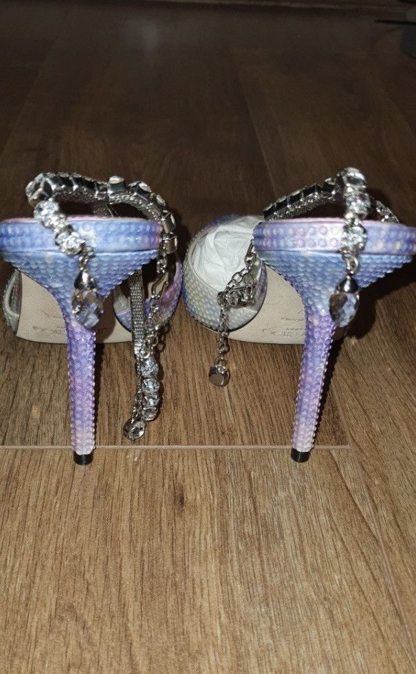 Jimmy Choo Jimmy Choo Saeda crystals all over,blue,pink, purple, 37 It Size US 7 / IT 37 - 9 Thumbnail