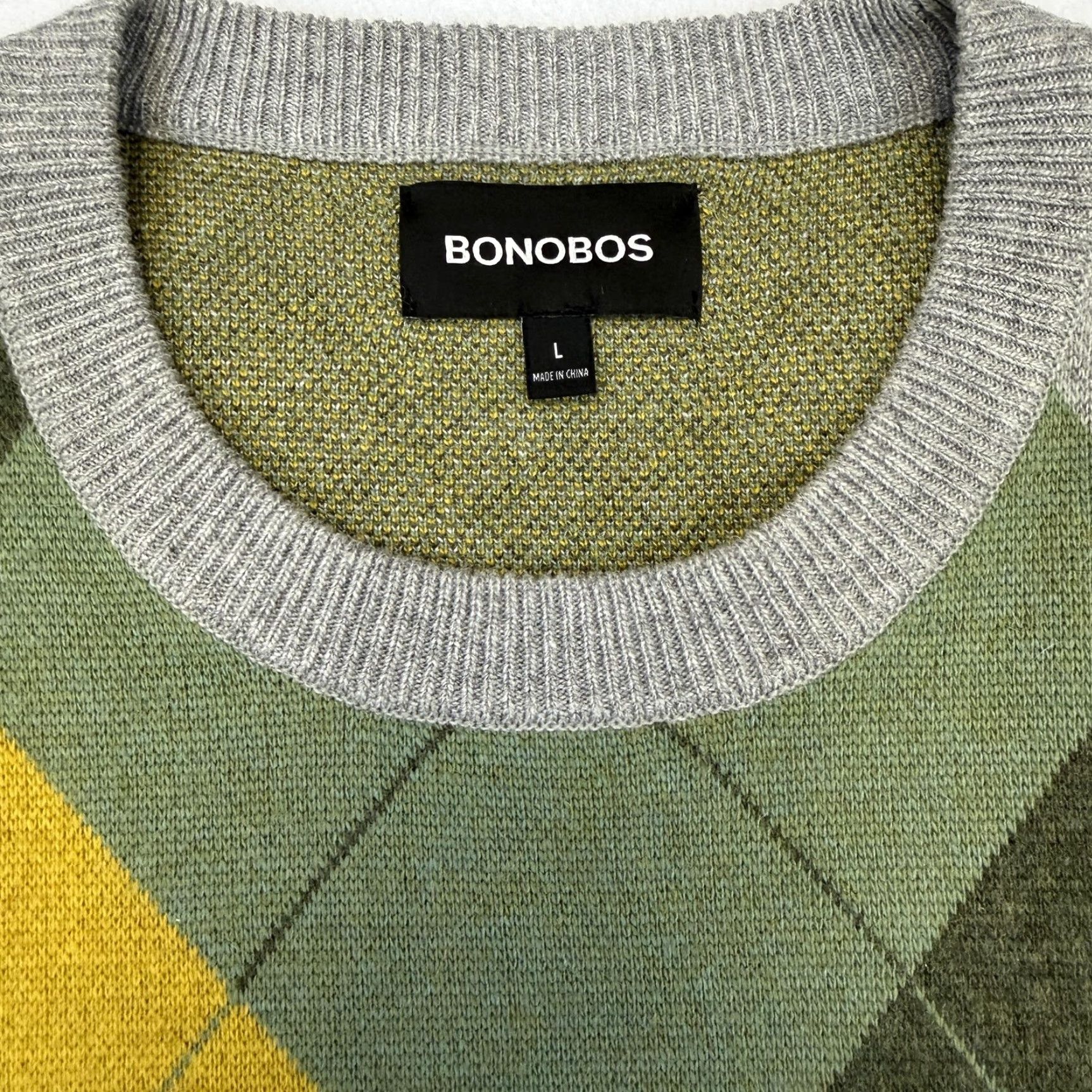 Bonobos Bonobos Sweater Mens Large Multicolor Argyle Wool Alpaca Blend Crewneck Knit Size US L / EU 52-54 / 3 - 3 Thumbnail