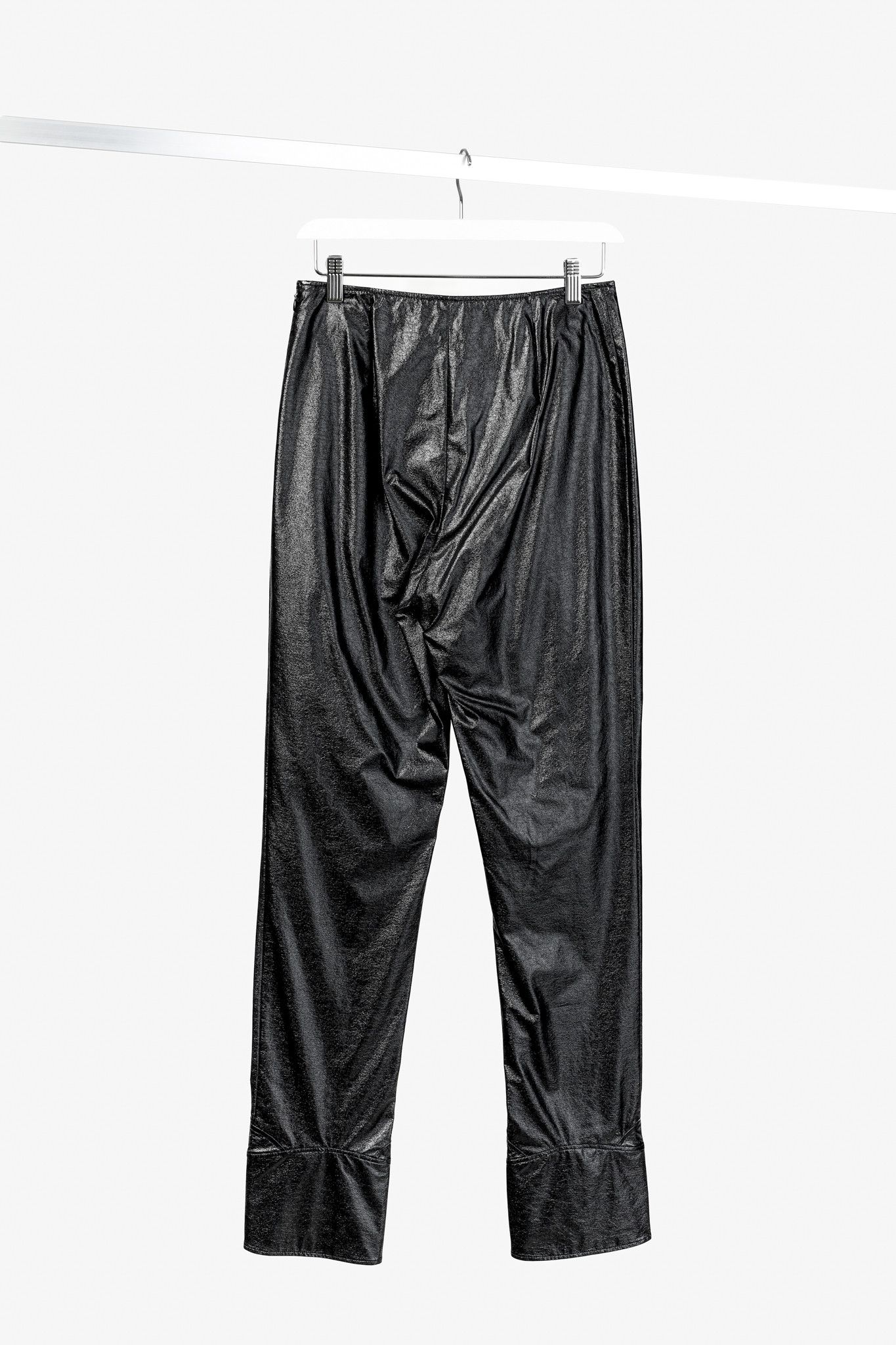 Courreges Courreges Black Shiny Crinkle Cuff Pants Size 25" / US 0 / IT 36 - 2 Thumbnail