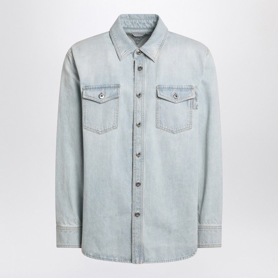 Bottega Veneta o1d2blof0825 Denim Shirt in Light Blue Size US S / EU 44-46 / 1 - 1 Thumbnail