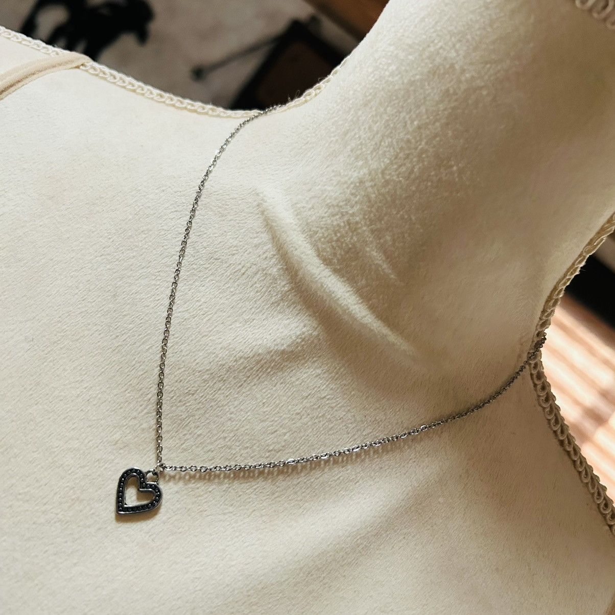 Handmade Handcrafted dual sided open heart pendant on chain necklace Size ONE SIZE - 1 Thumbnail