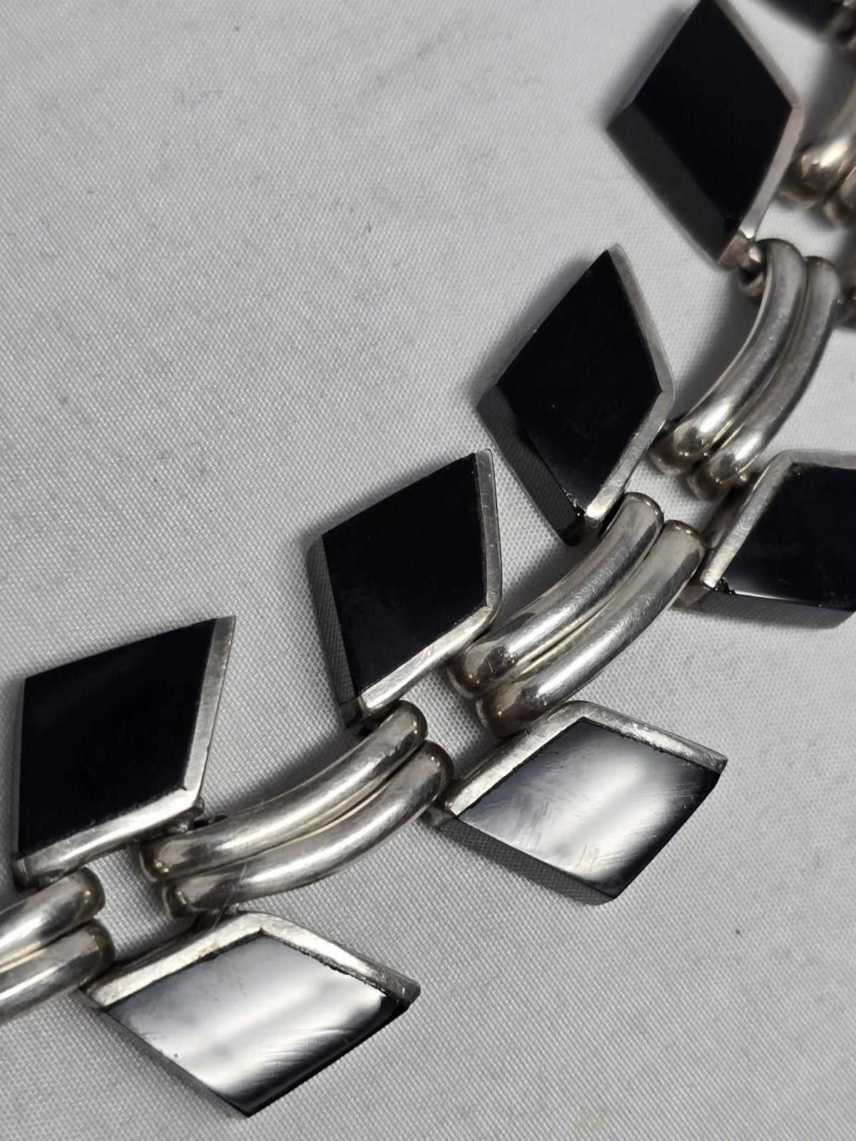 Other Vtg 123g Taxco Mexico Sterling Silver & Black Onyx Necklace Size ONE SIZE - 8 Thumbnail