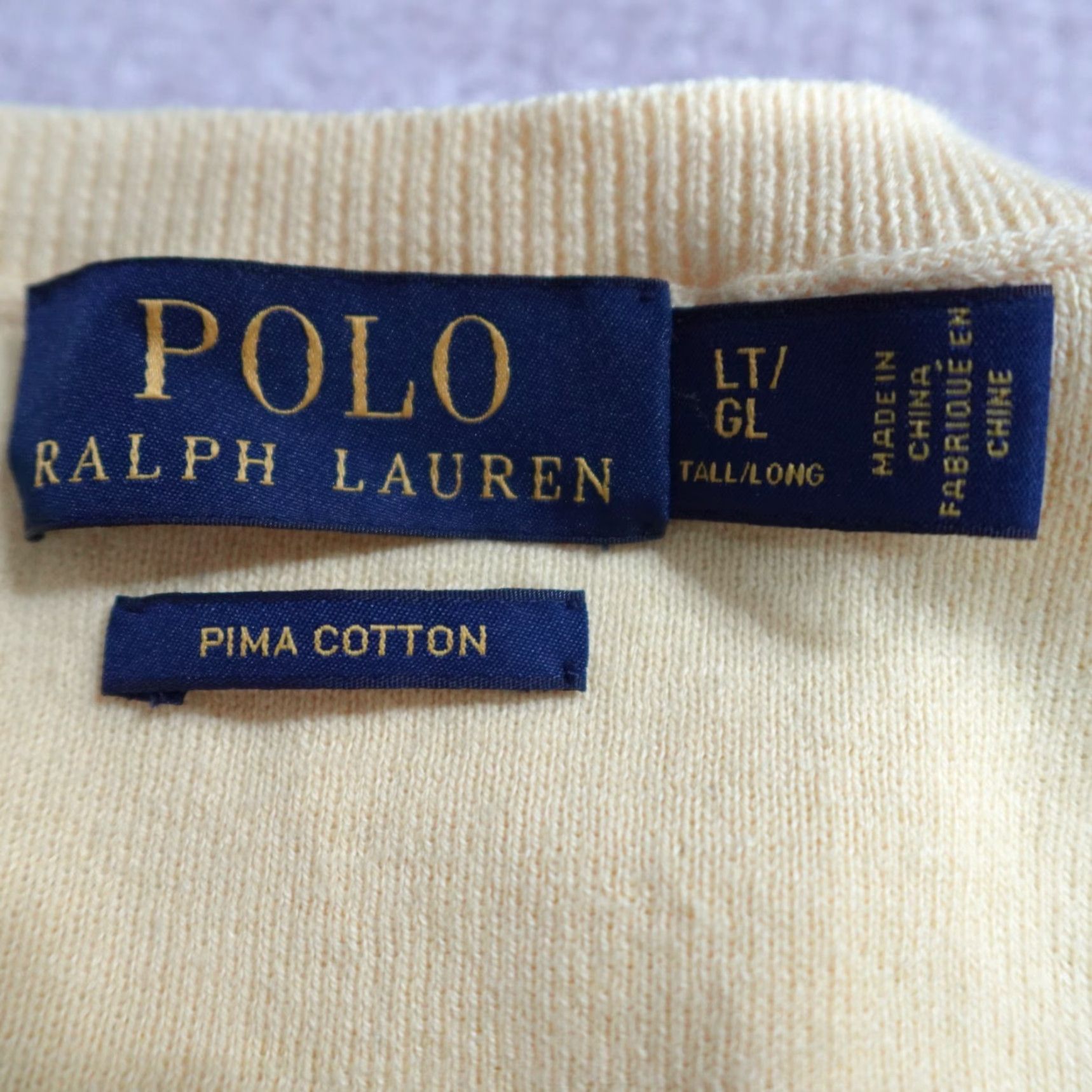 Polo Ralph Lauren Polo Ralph Lauren Sweater Vest LT Yellow Solid V-Neck Preppy Knit Vest Mens Big & Tall Size US L / EU 52-54 / 3 - 2 Thumbnail