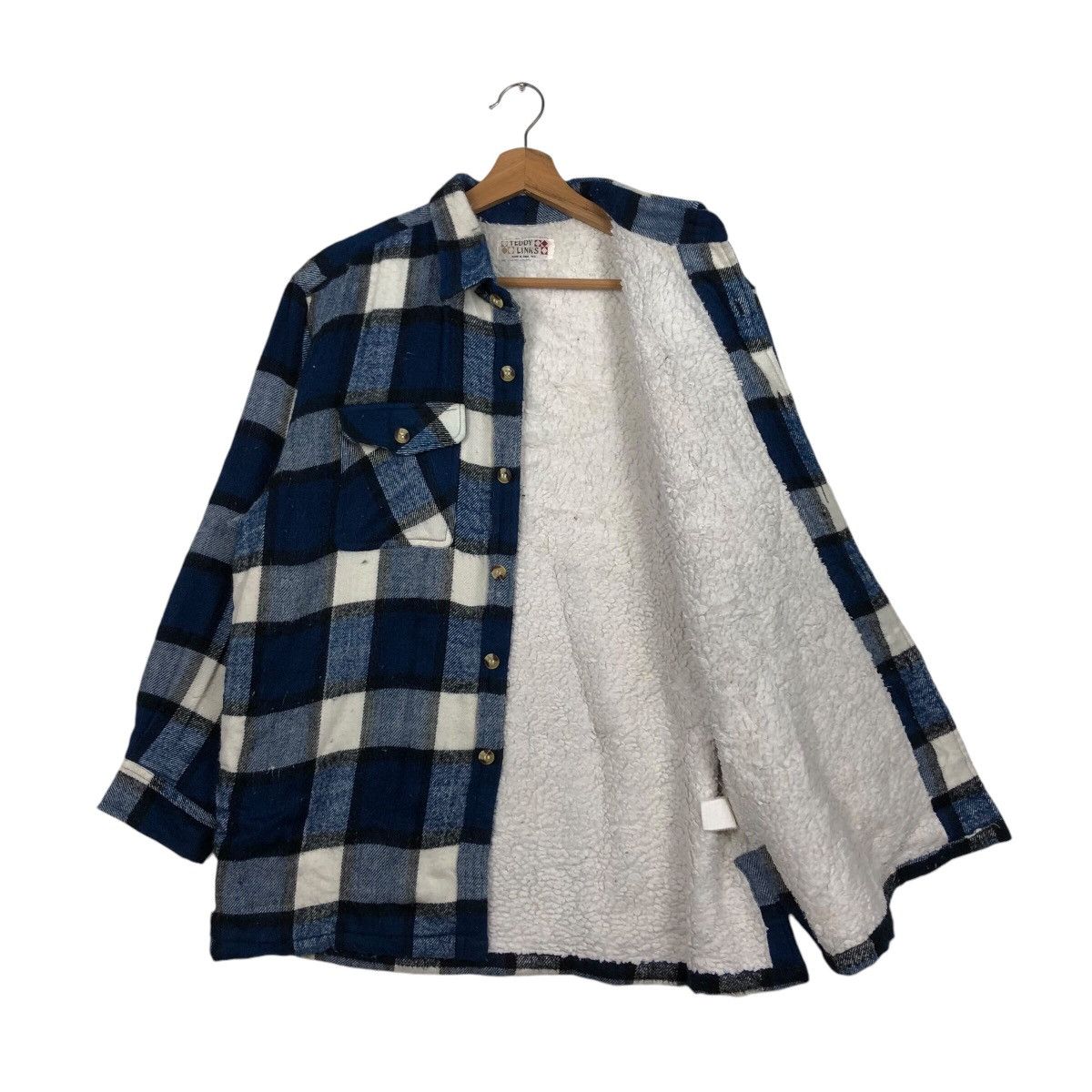 Flannel × Japanese Brand × Vintage 📌Vintage Flannel Wool Jacket Teddy Links Issey Miyake Size US M / EU 48-50 / 2 - 12 Thumbnail