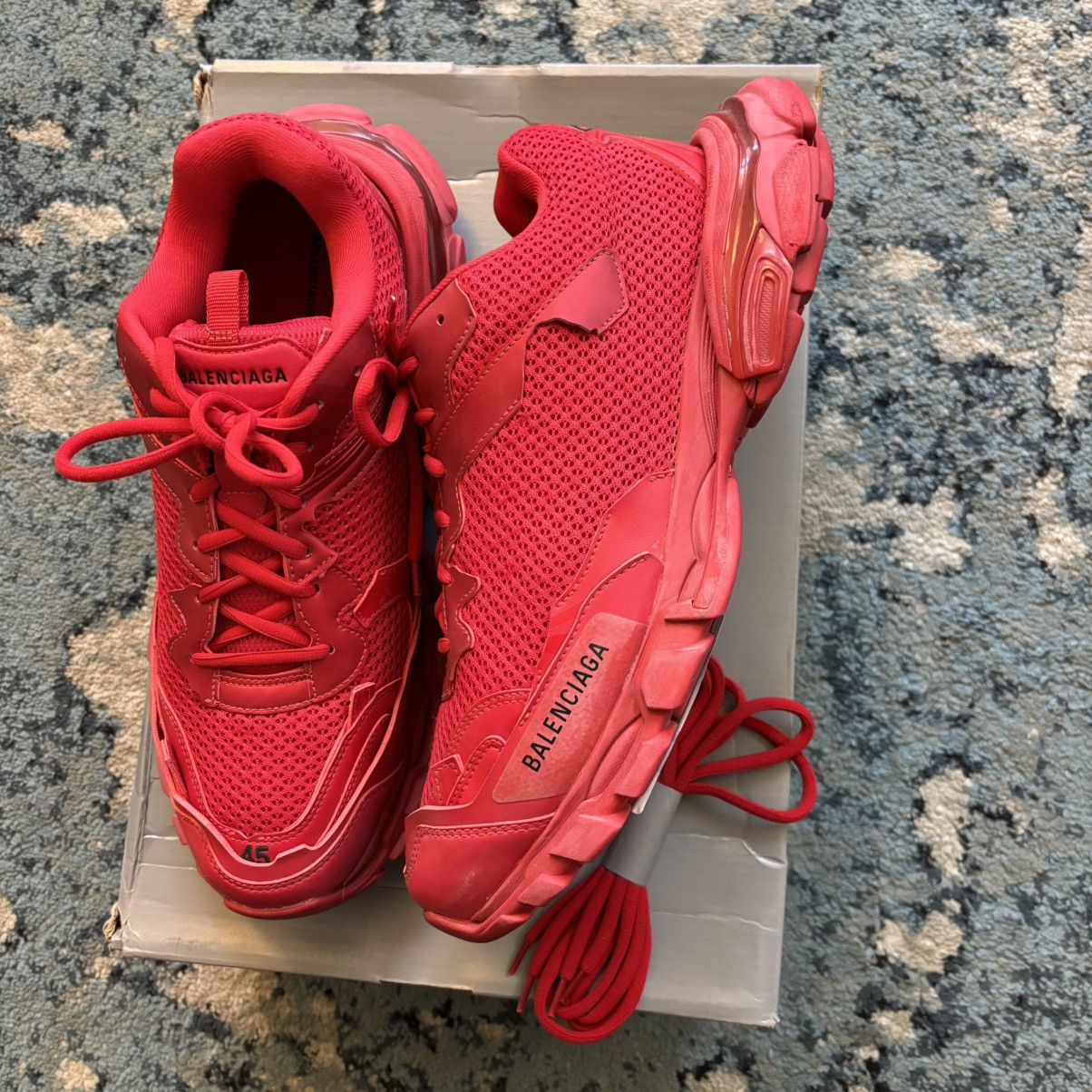 Balenciaga Balenciaga Track.3 Red Sneakers Brand New Size 12 Og All Size US 12 / EU 45 - 2 Thumbnail