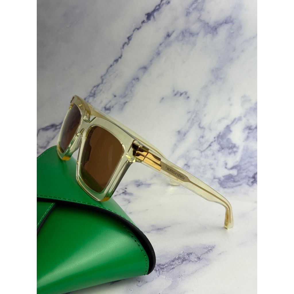 Bottega Veneta NEW Bottega Veneta BV1005S Unisex Clear Square Sunglasses Size ONE SIZE - 3 Thumbnail