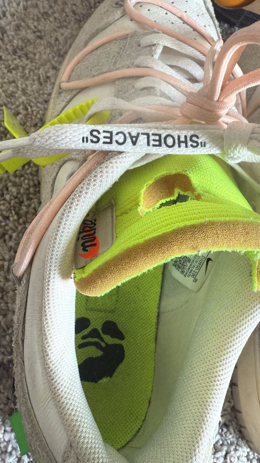 Nike × Off-White Off White Nike Dunk Low Lot #12 of #50 👟☑️🚧🖤🤍 Size US 12 / EU 45 - 13 Thumbnail
