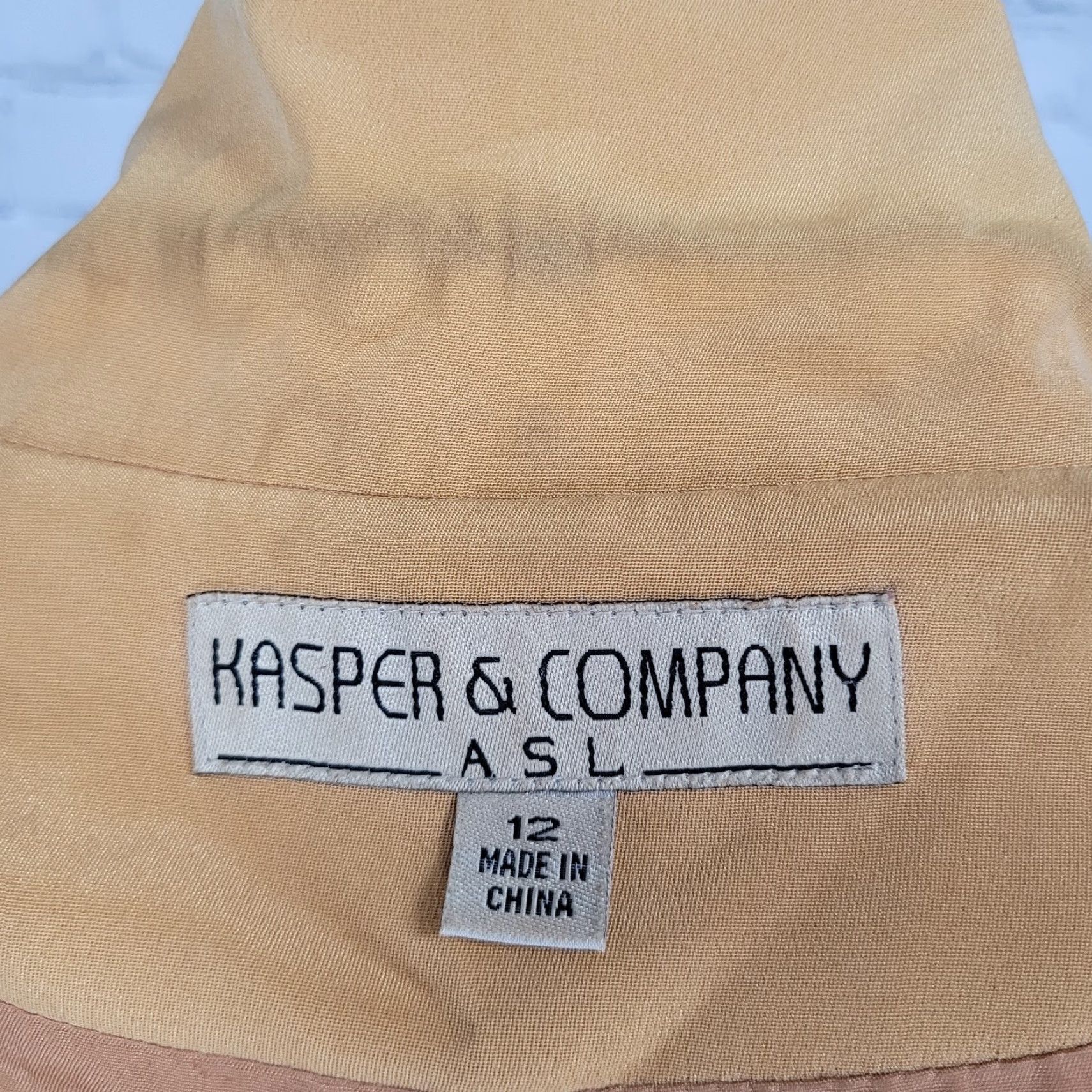 Kasper VINTAGE Kasper & Company Yellow 100% Silk Buttoned Lined Notch Suit Jacket 12 Size XL / US 12-14 / IT 48-50 - 3 Thumbnail