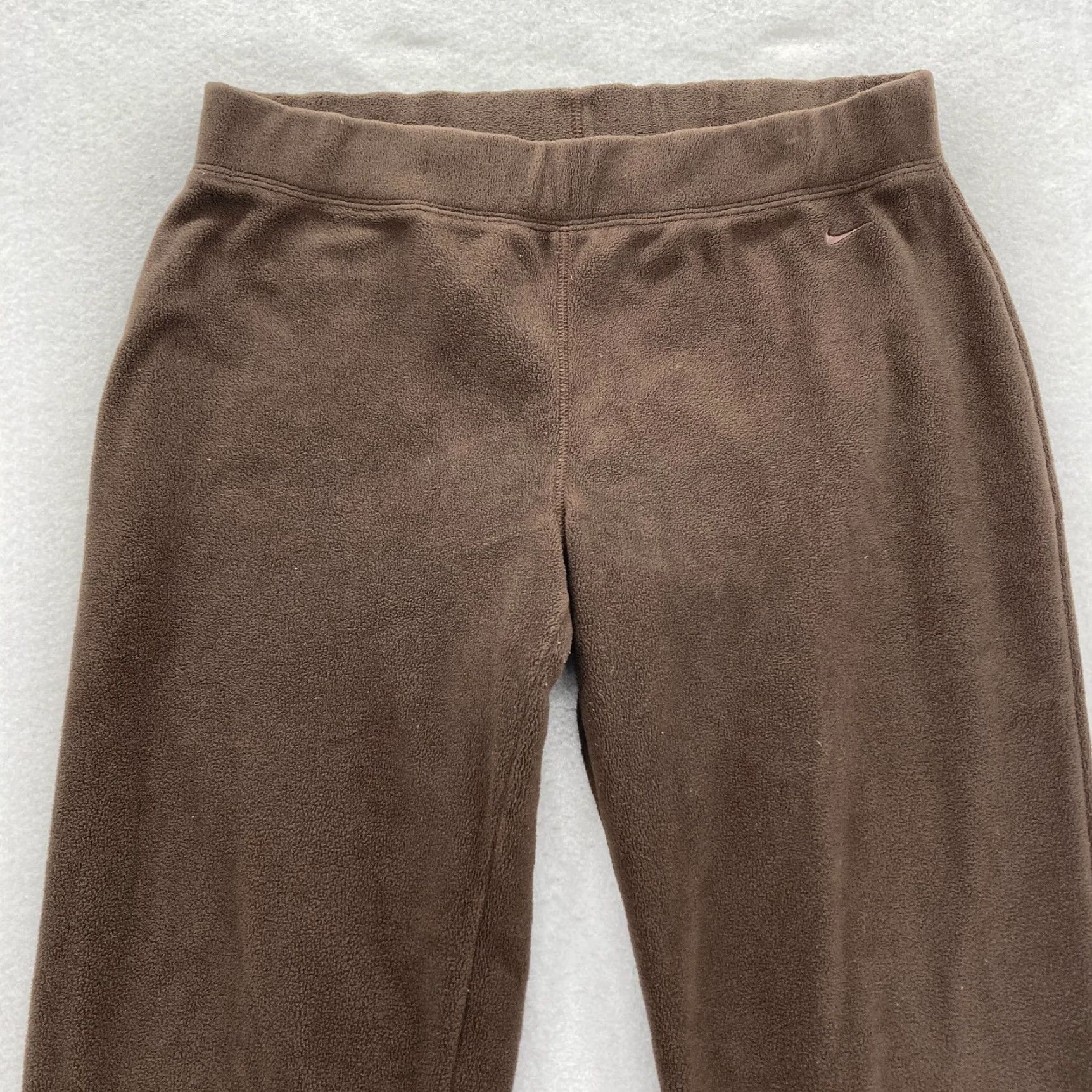 Nike VINTAGE Nike Fleece Sweatpants Women's XL Brown Ankle Zip Pull On Straight Y2K Role: 80s 90s? Size 40" / US 18 - 2 Thumbnail