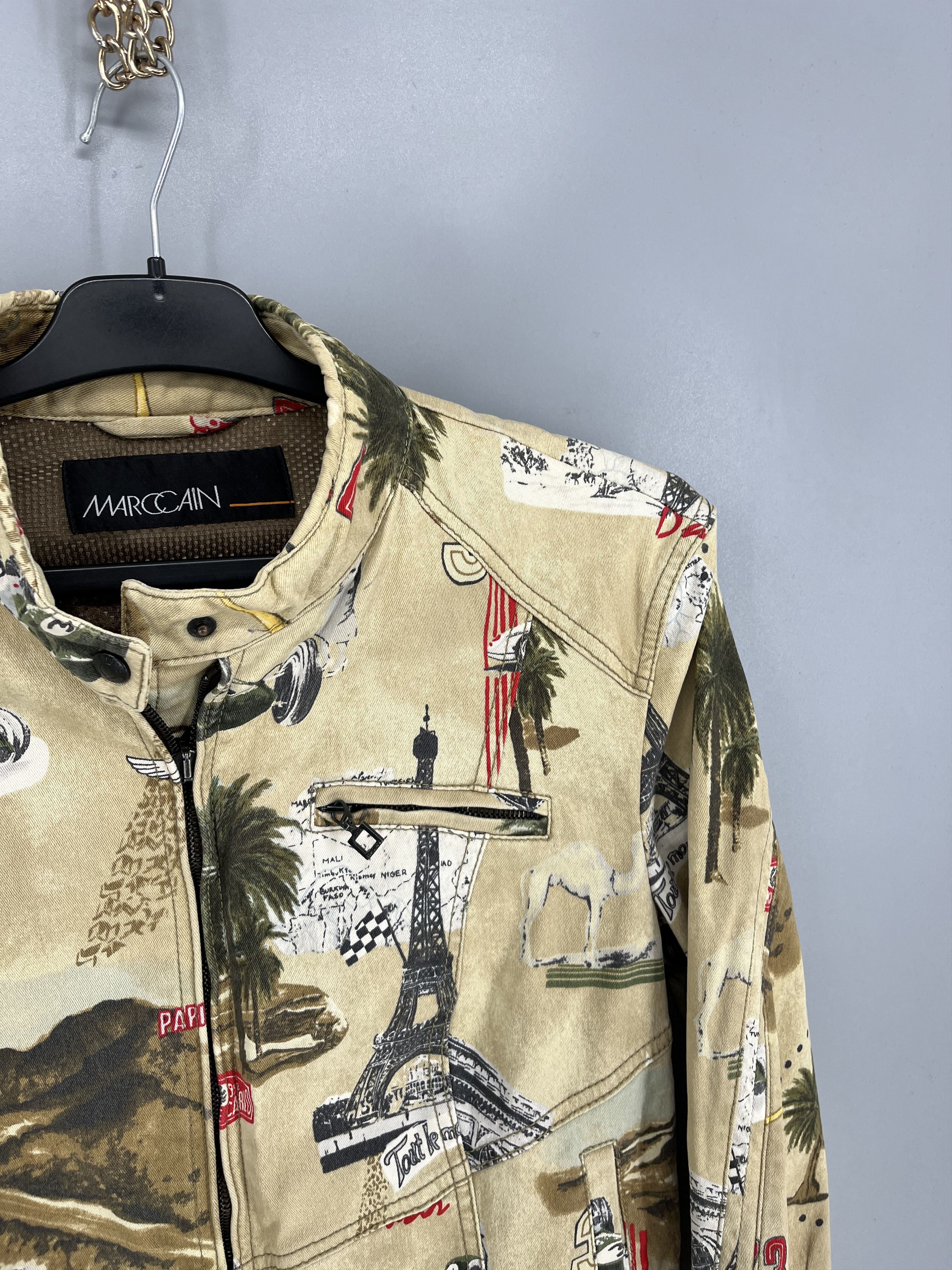 Vintage MARC CAIN Biker Moto Jacket Racing Print Stretch Cotton Size M / US 6-8 / IT 42-44 - 8 Thumbnail