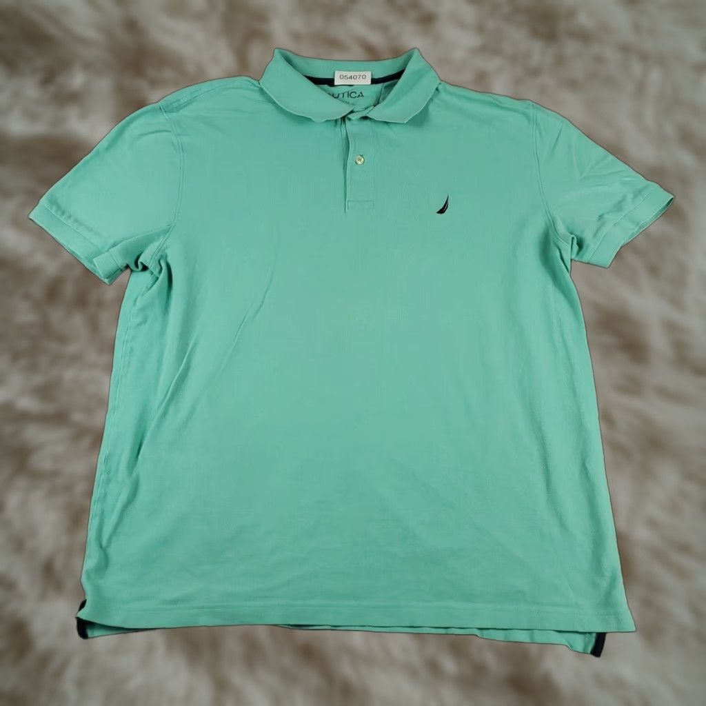 Nautica Nautica Polo Shirt Mens XL Blue Solid Short Sleeve Casual Button Collar Sportswear - Mens XL Blue Polo Shirt Size US XL / EU 56 / 4 - 1 Thumbnail
