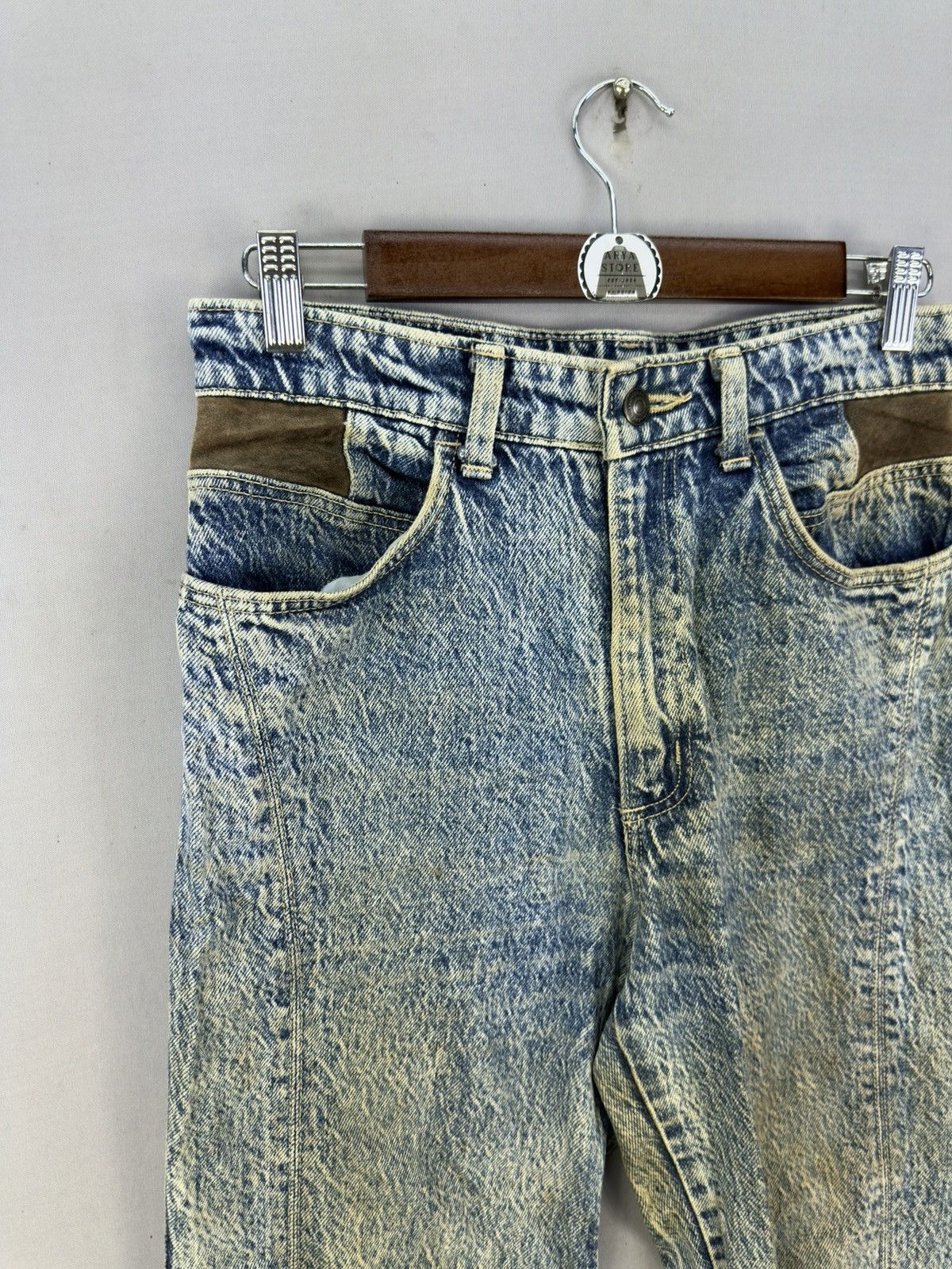 Wrangler Euro Wrangler Acid Wash Jeans Size US 30 / EU 46 - 2 Thumbnail