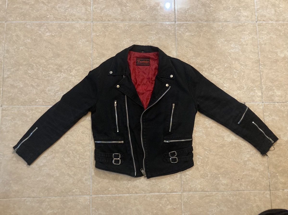 Japanese Brand Vintage Distress Dammtrax Double Collar Denime Jacket Size US L / EU 52-54 / 3 - 1 Thumbnail