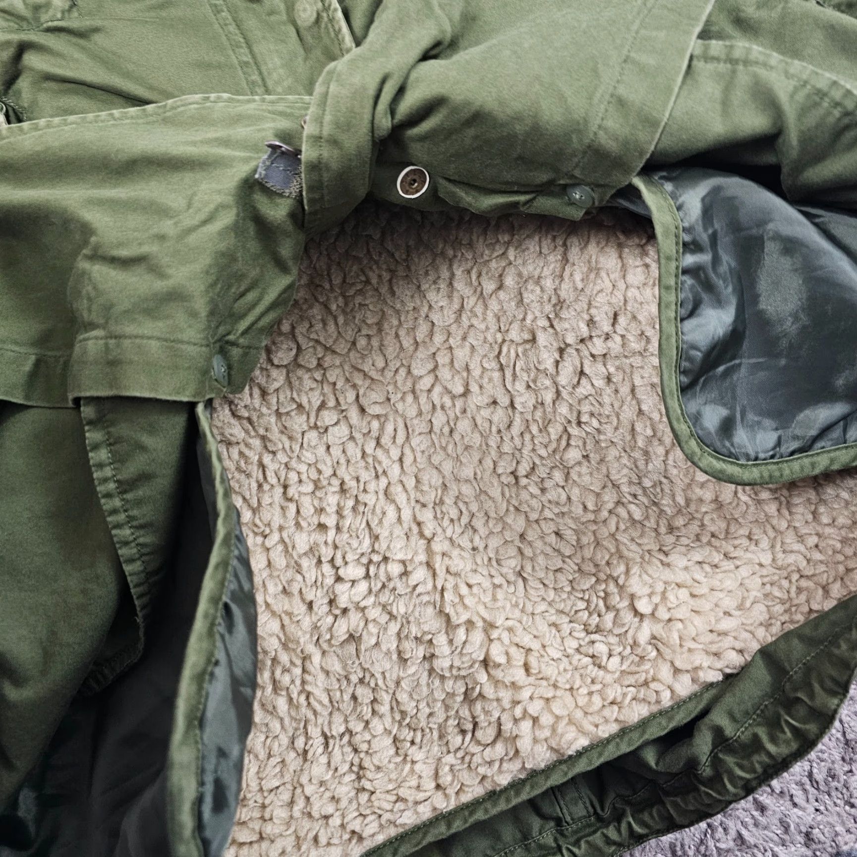 Uniqlo VINTAGE Uniqlo Parka Jacket Womens XS Green Hooded Full Zip Sherpa Lined Outdoor Size XS / US 0-2 / IT 36-38 - 7 Thumbnail